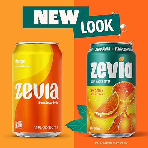 Miniatura 6 de Zevia Soda sin azúcar, paquete variado de arcoíris, latas de 12 onzas (paquete de 24) – endulzado naturalmente, proyecto verificado sin OMG, sin