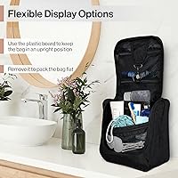 Vista 4 de Wayfarer Supply - Bolsa de aseo para colgar Kit de viaje plegable, negro, M