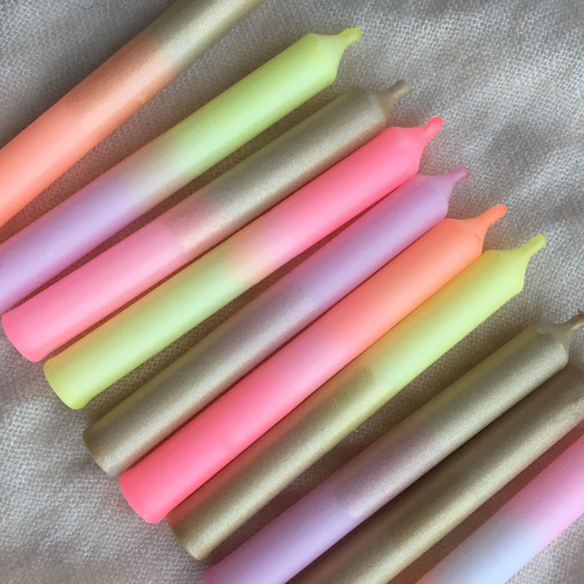 Dipdye Set Di 10 Candeline Di Compleanno Piccole, Colorate E Fatte A Mano – Ideali Per Treno Di Compleanno, Decorazioni Per Bambini, Colori Pastello
