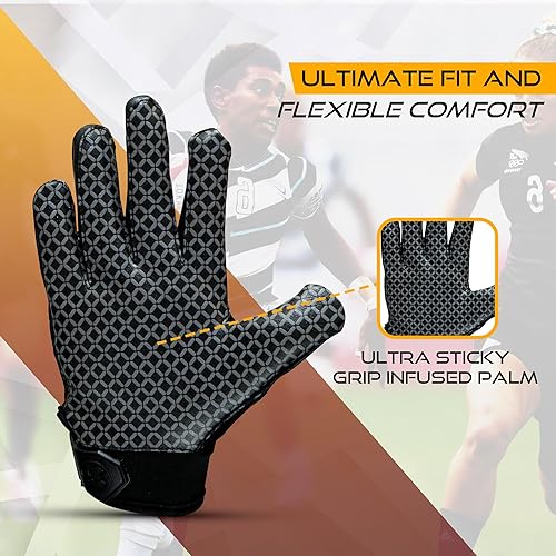 Miniatura 4 de Kids Youth Football Gloves - High Performance Custom Football Gloves for Men - Football Gloves Youth Boys with Extra Grip - Ideal Football Gloves