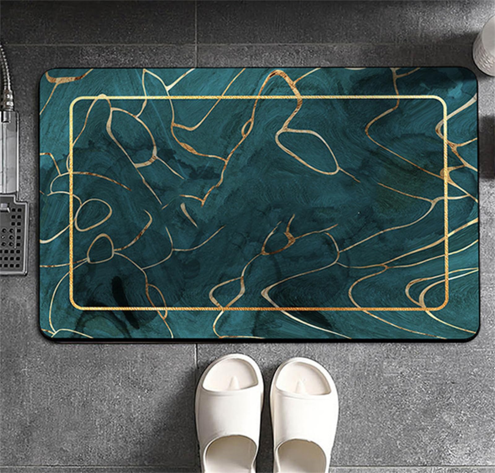 Alfombra bañera para suelo de cocina y ducha alfombrilla verde lavable de 80x150cm