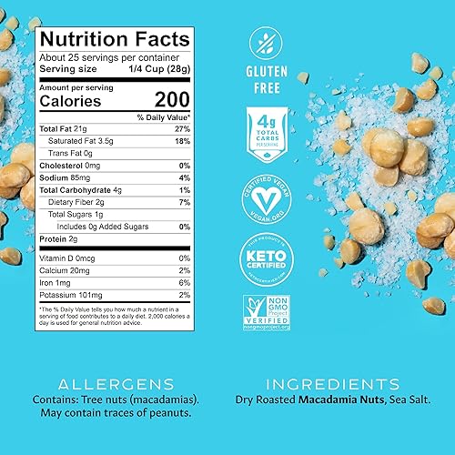 Miniatura 2 de Nueces de macadamia tostadas en seco bolsa de 25 onzas Mauna Loa