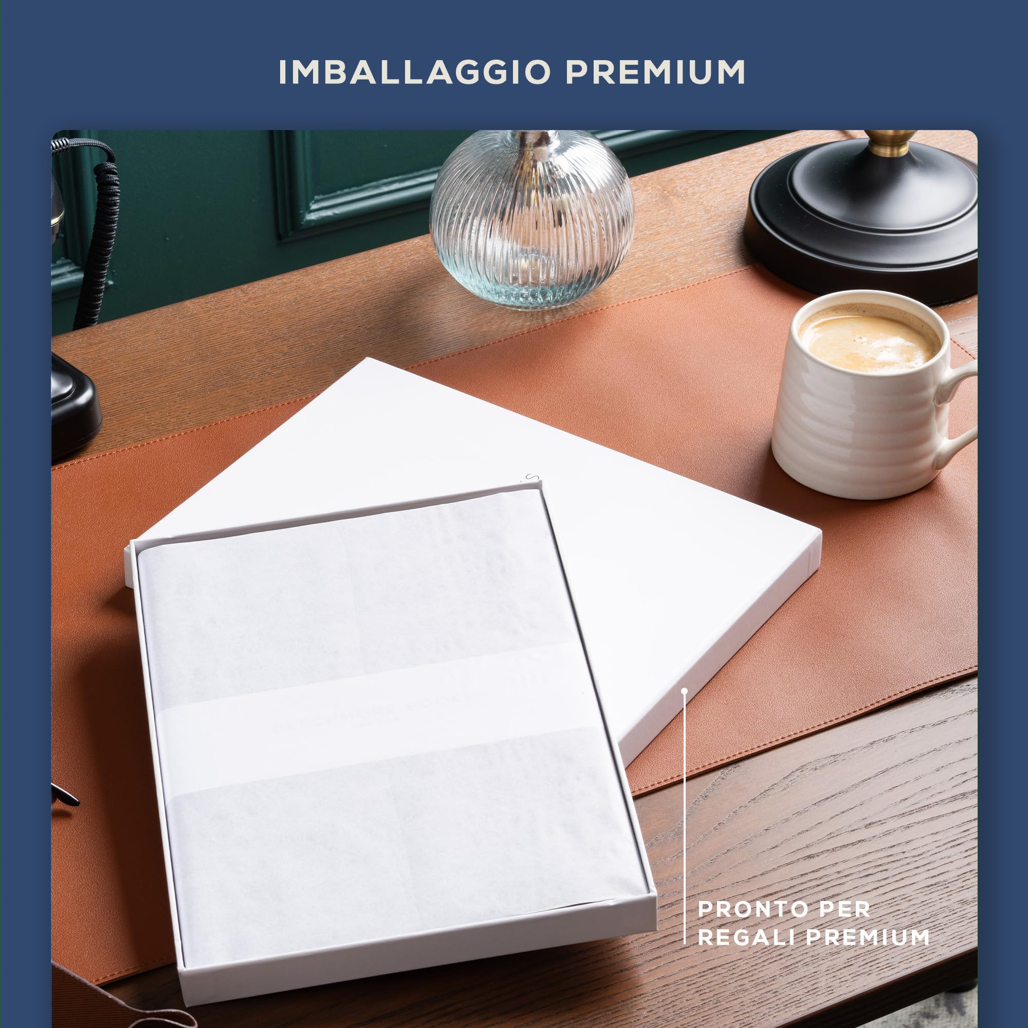 Beechmore Books Taccuino a Righe A4 Blu Navy Diario XL Copertina Rigida Pelle Vegana Carta 120g/m²