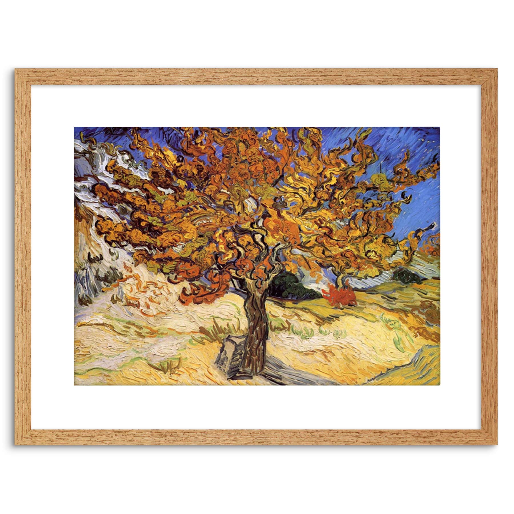 Wee Blue Coo 9x7 '' VINCENT VAN GOGH MULBERRY TREE 1889 OLD MASTER FRAMED ART PRINT F97X1622