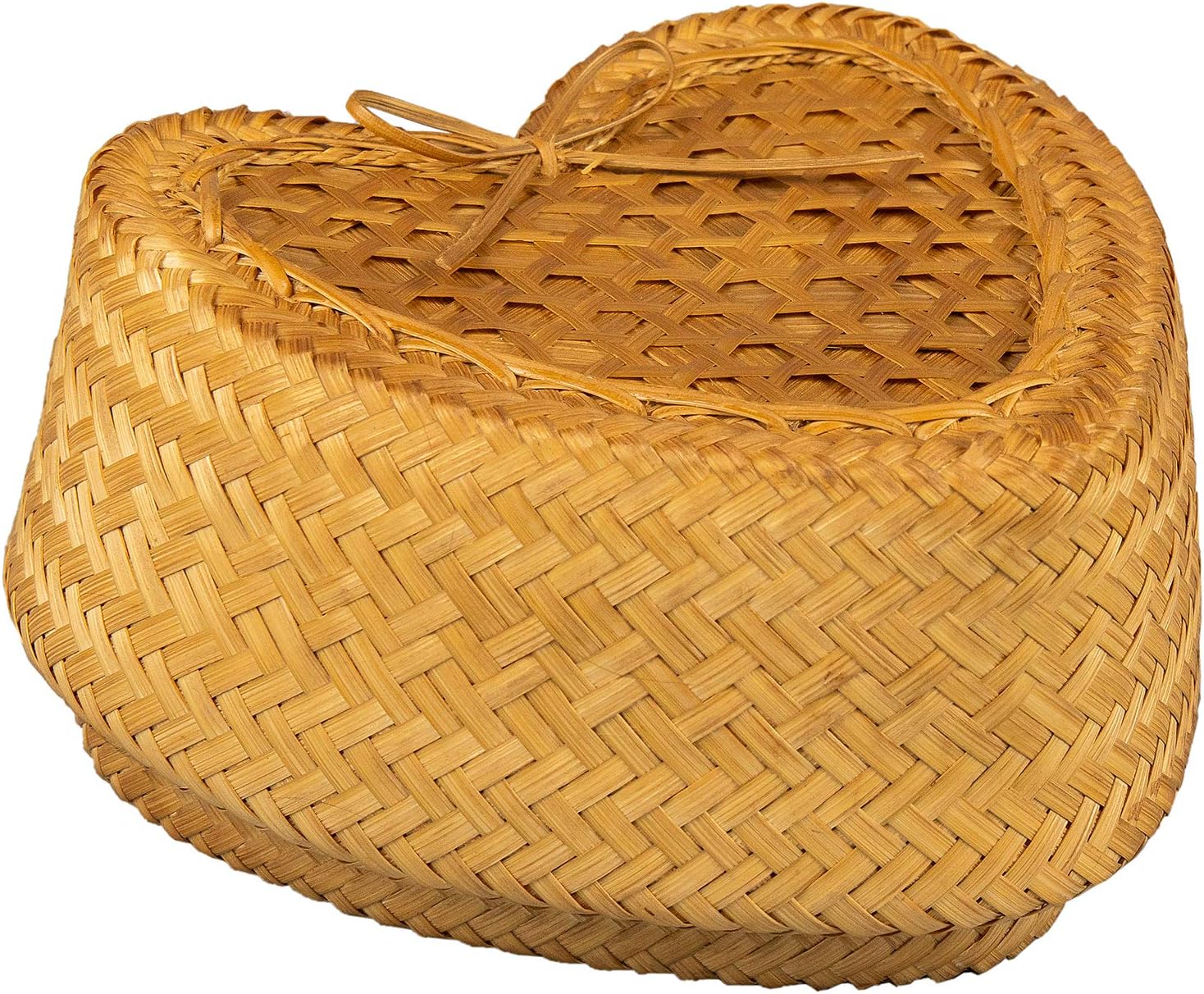 WD- Thai Kra-tip Sticky Rice Heart shape Bamboo Basket Handmade Steamers Cookware-4 inch for Home,restaurant or Cookware -collecting things.