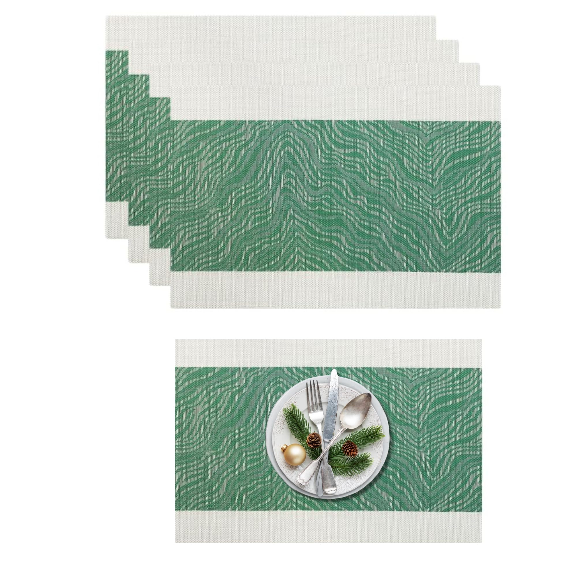 daiDokoro Rectangular Crossweave Woven PVC Vinyl Non-Slip Insulation Heat-Resistant & Waterproof Stain Resistant Washable Placemat for Dining & Kitchen Table-(Jade Green, Set of 4) (B0D3RX9CWV) Amazon Price History, Amazon Price Tracker