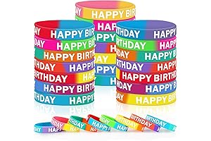 JUNEBRUSHS 42pcs Birthday Rubber Bracelets