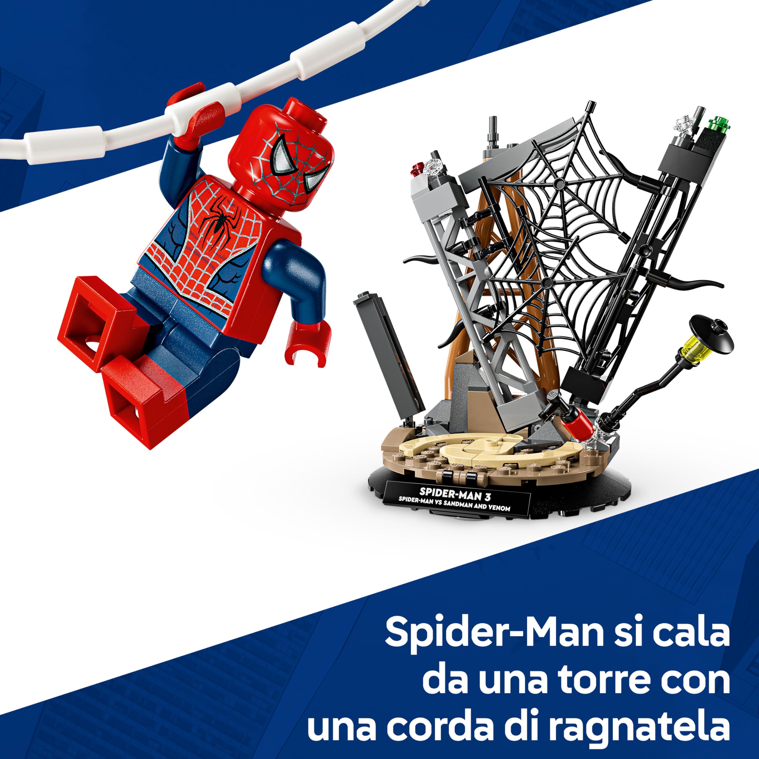 LEGO | Marvel Battaglia Epica: Spider-Man vs. Sandman - Giocattolo dei Supereroi con 3 Minifigure Inclusi Spider-Man & Venom, e Cantiere Edile - Regalo per Bambini da 9 Anni in su Fan dei Film - 76334