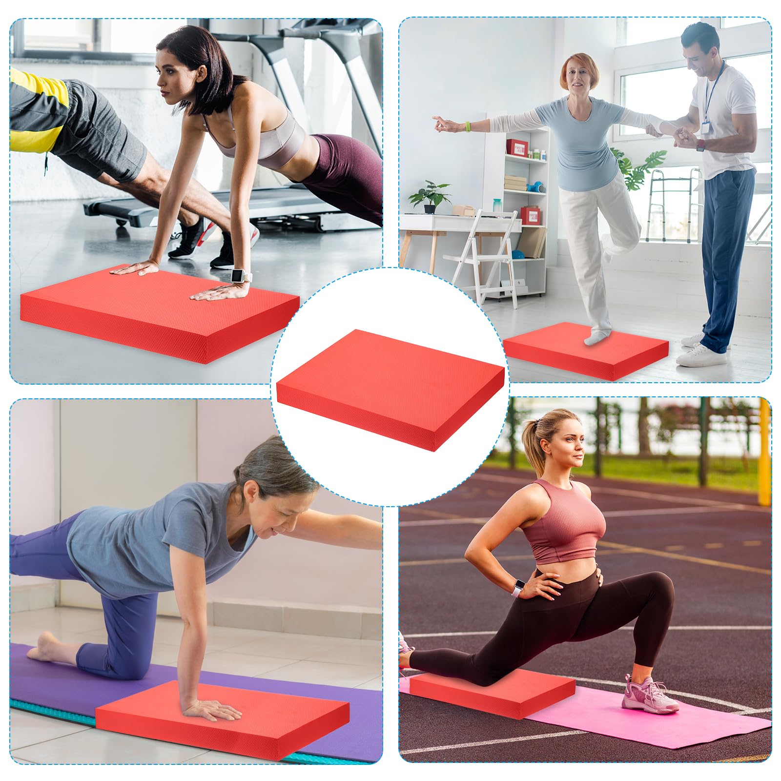 PATIKIL Balance Pad 20x15.7x2.4" Limettengrün 2 stk | Rutschfeste TPE Schaumstoffunterlage Übungsyogamatte Kniepolster Für Fitness Stabilitätskern Training Dehnen