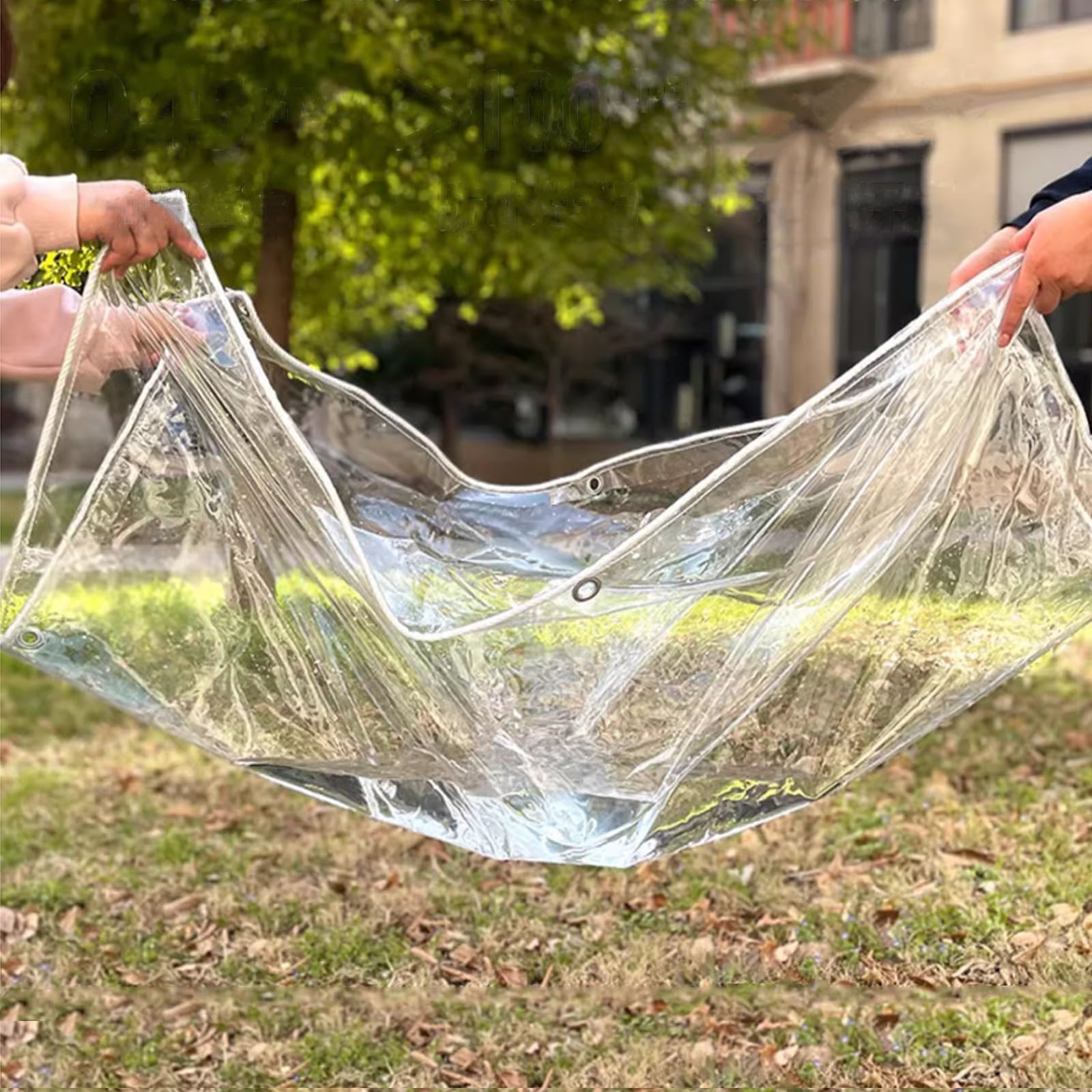 Telo di Protezione Telone Impermeabile Esterno in PVC Trasparente 0,35mm Spessore,Copertura Multifunzione per Mobili da Giardino,Gazebo,Barche,400g/㎡,Compreso Corde (200cm x 250cm)