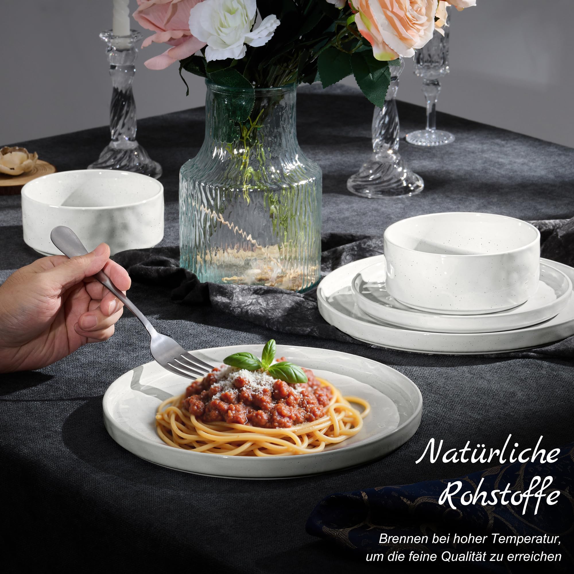 Homikit 12-teiliges Geschirrset - Für 4 Personen In Khaki