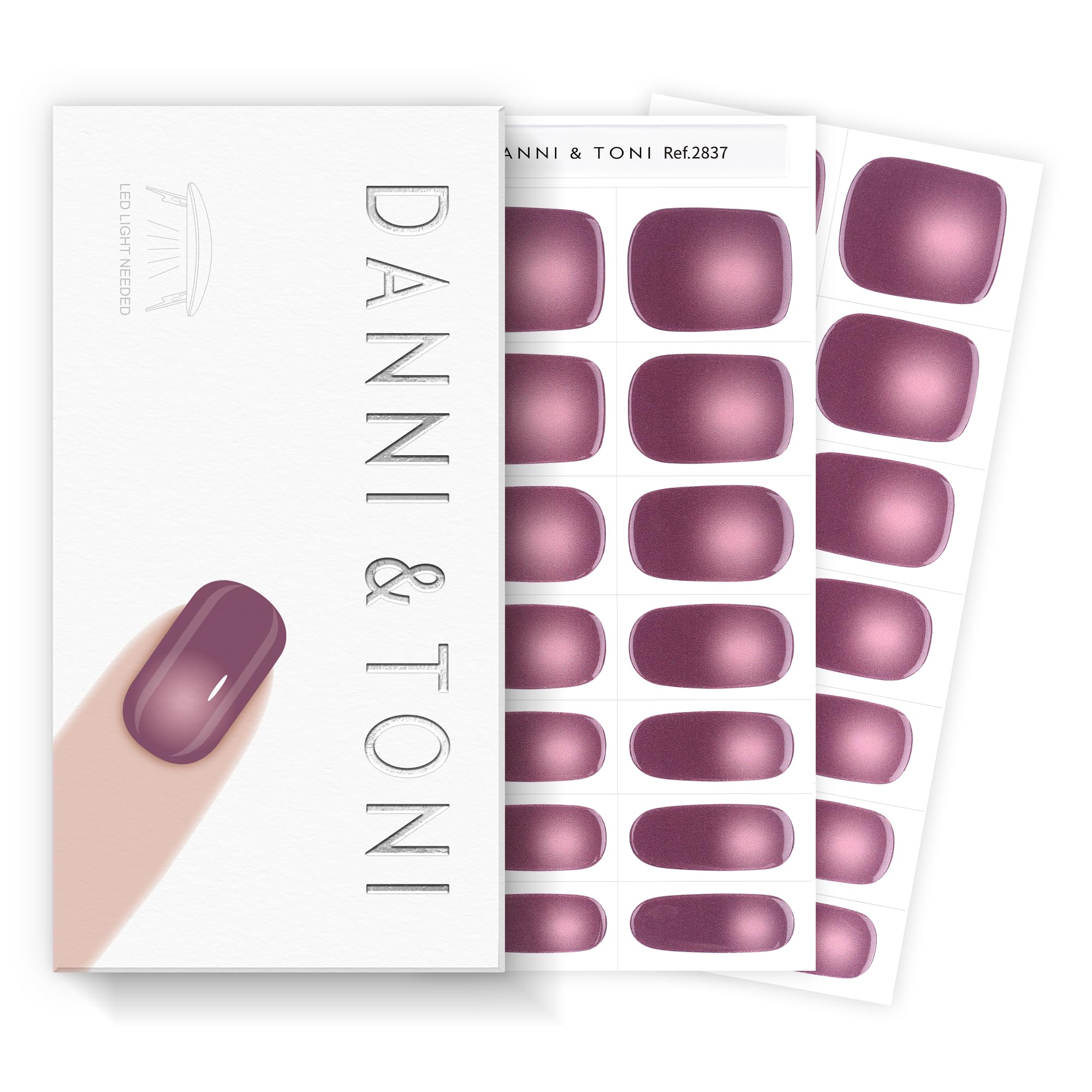 DANNI & TONI Halb ausgehärtete Gel Nagelfolien (Plum Mist) Verlauf in Pflaume uv Gel Nagelfolie Nagelsticker Nagelstreifen Nageldesign Selbstklebend Nail Wraps 28 Aufkleber