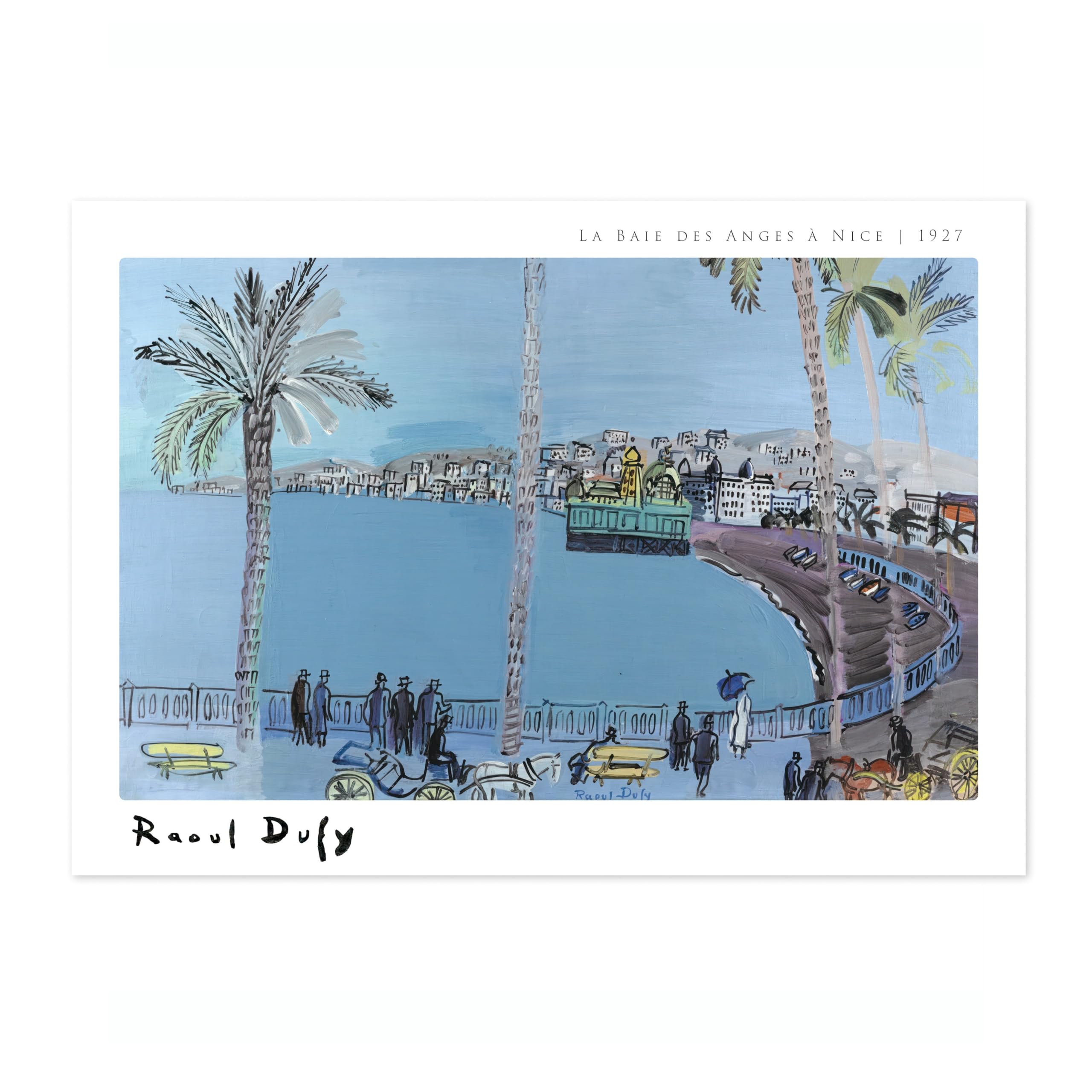 La Baie Des Anges À Nice Raoul Dufy Art Print, Vintage Art Painting Poster, Impressionism Art Exhibition Modern Wall Art, Minimalist Home Decor Picture Artwork, 50x70cm (Print Only) - 50x70cm