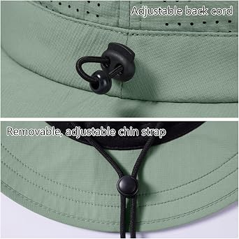 UPF 50+ Bucket Sun Hat with Laser Perforated Mesh Cooling Adjustable Breathable Lightweight for Outdoor Men Women