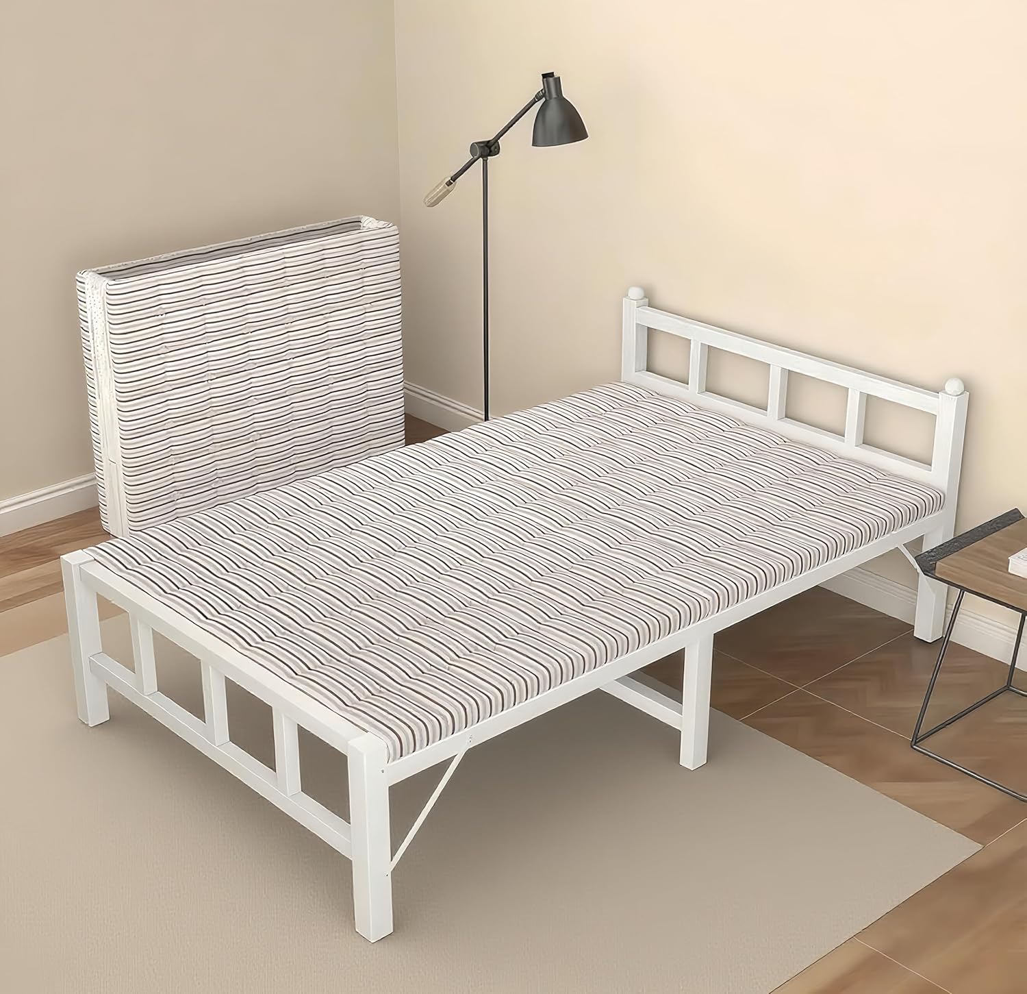 LOWYA ベッドフレーム ロータイプ クイーン シャビーナチュラル 楽天