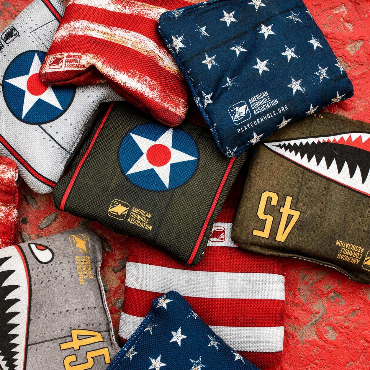 ACA Approved Official Regulation 6x6 in Cornhole Bags Dual Sided Synergy Pro Set of 4