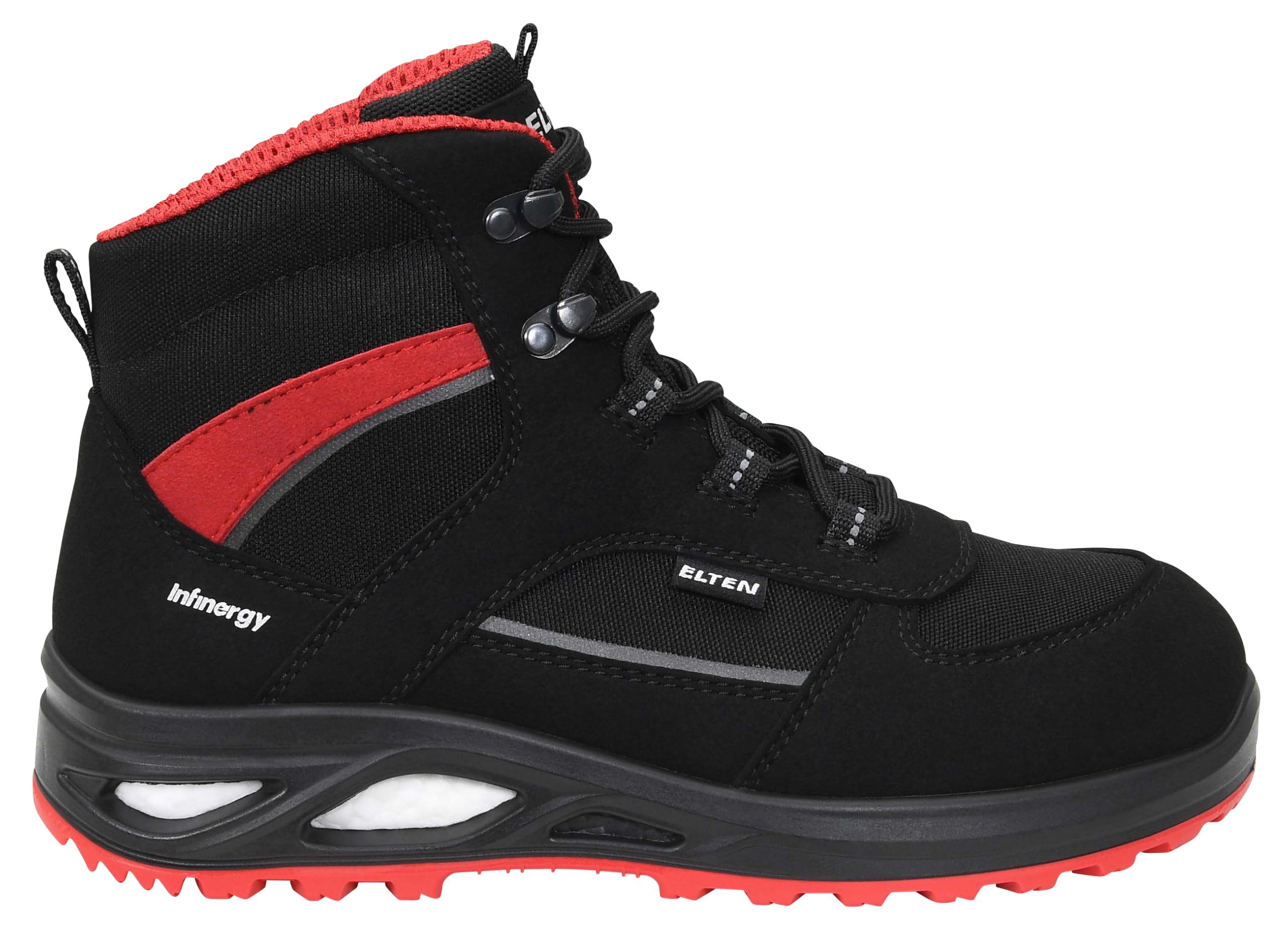 ELTEN Sicherheitsschuhe Hannah XXTL Black-red Mid ESD S3S, Damen, Textil, Stahlkappe, leicht, sportlich