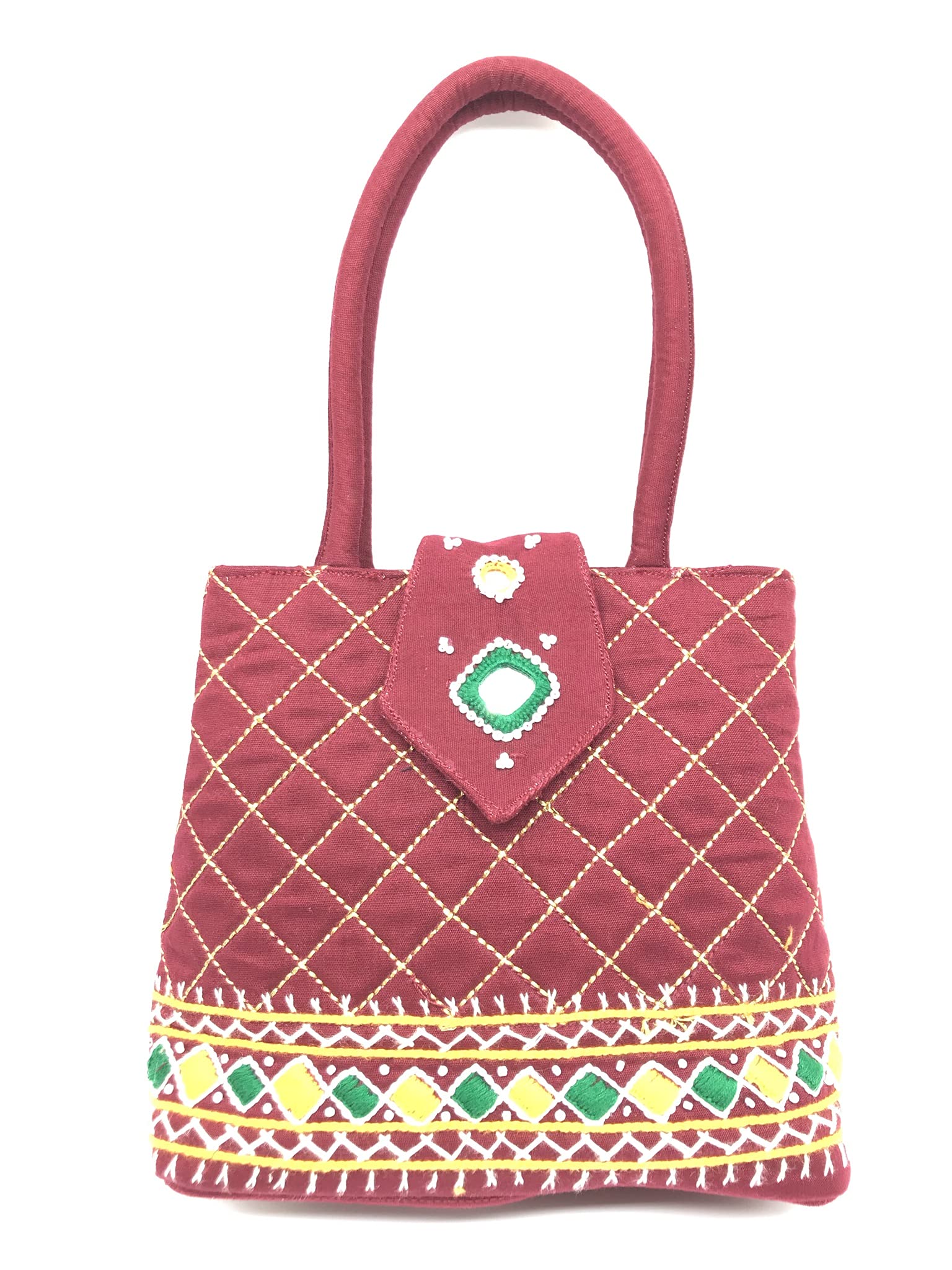 SriShopify HandMade Top Handle Purse for Gifts | Hand Clutches For Women Hand Bag Small Size | mini hand bag for women | ladies birthday gifts for women sister 8.5x.7x2.5 Inch Maroon (B09C9V23M2) Amazon Price History, Amazon Price Tracker