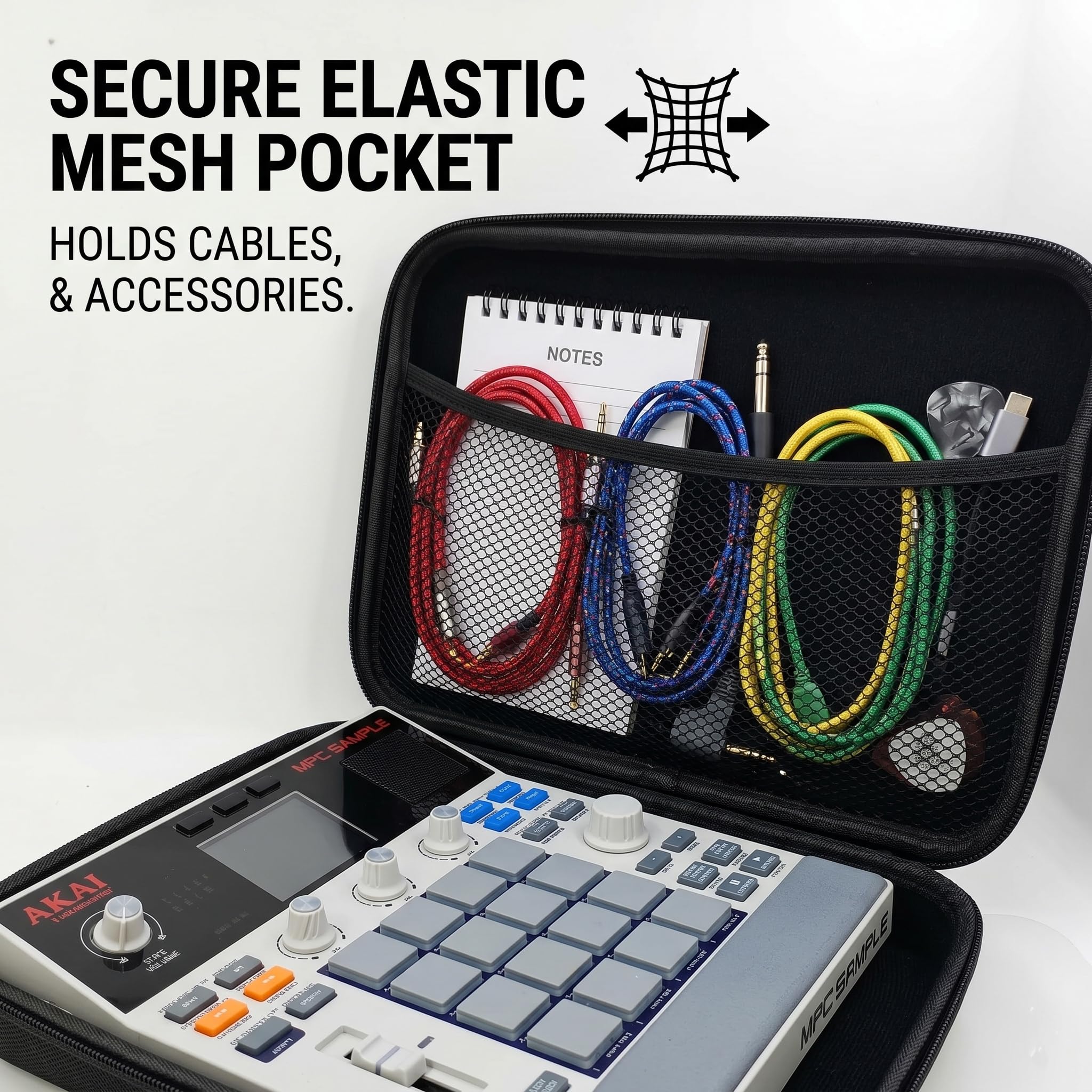 Tragetasche für Akai Professional MPC Sample Cable Zubehör Hartschale Wasserdicht Audio Sampler Reisetasche Schutzhülle mit Griff