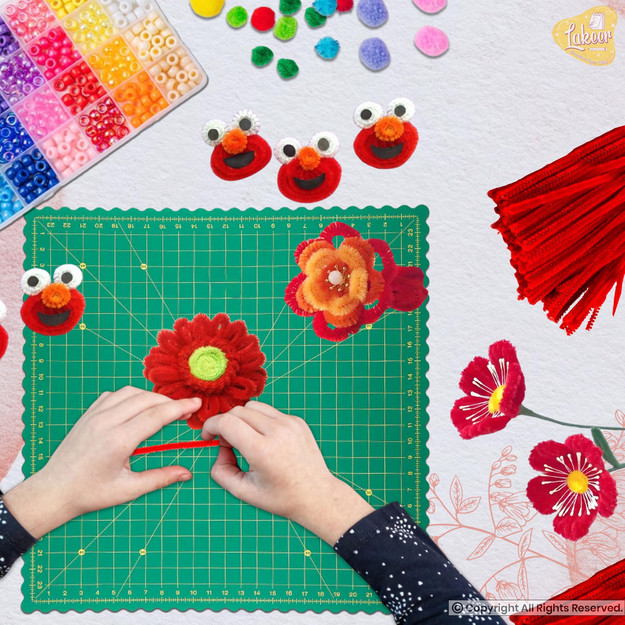 Lakeer Pipe Cleaners 100 Pcs Colors Chenille Stems for DIY Crafts Decorations Creative School Projects (6 mm x 12 Inch, Red Colors) 1