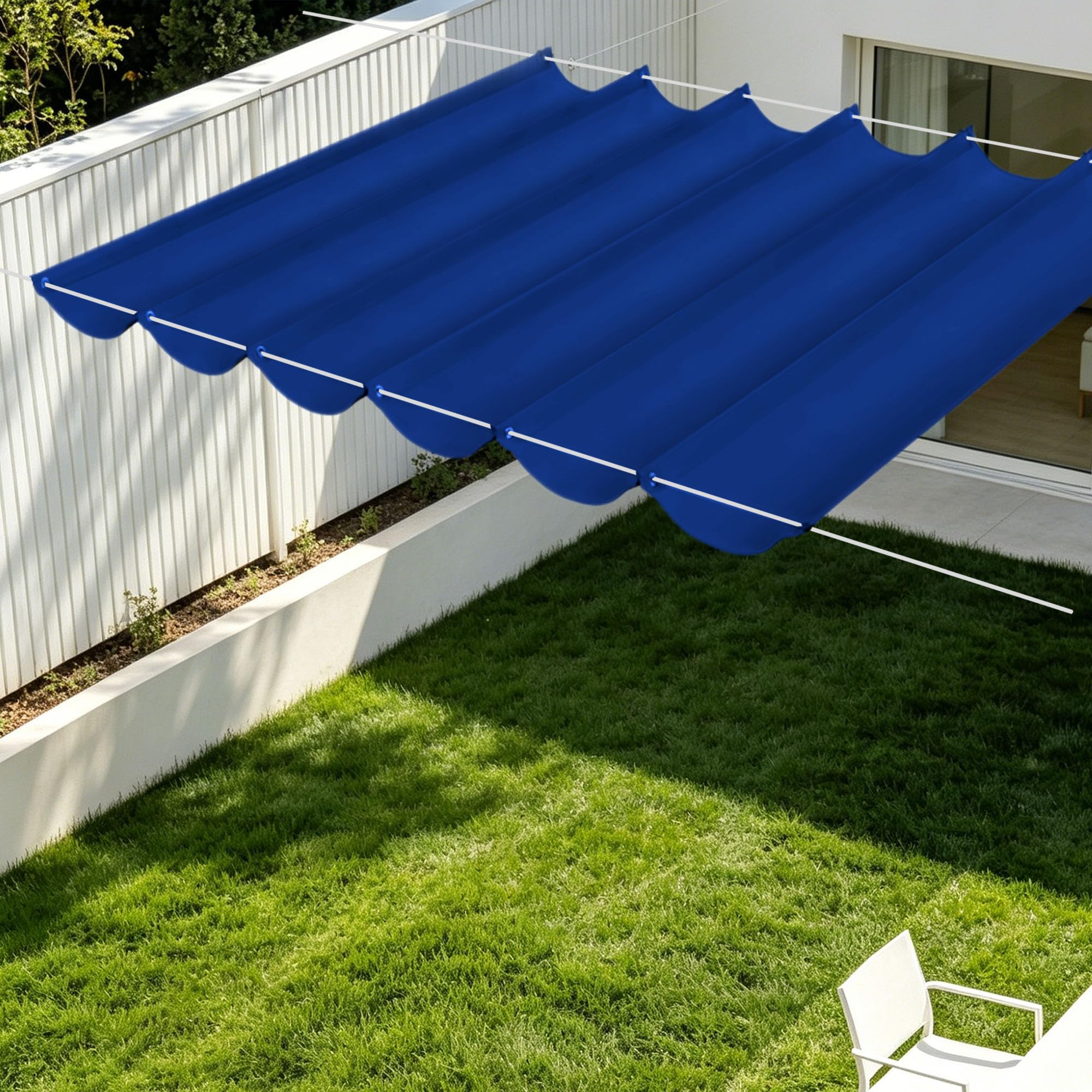 Toile ombrage imperméable rétractable contre la pluie et la chaleur du jardin