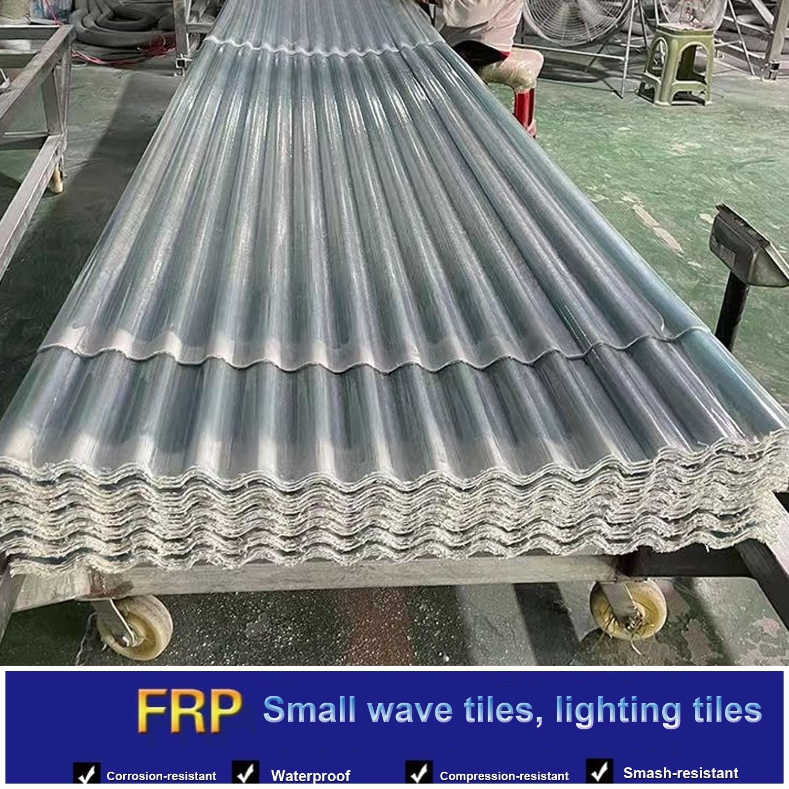 2mm Panel Para Tejado Transparente,Placa De Iluminación Natural FRP De Protección UV,Paneles Para Tejado Resistentes Al Impacto,Hojas De Techo Corrugado,Garaje Corrugado (0.9×1.4m,1pcs)