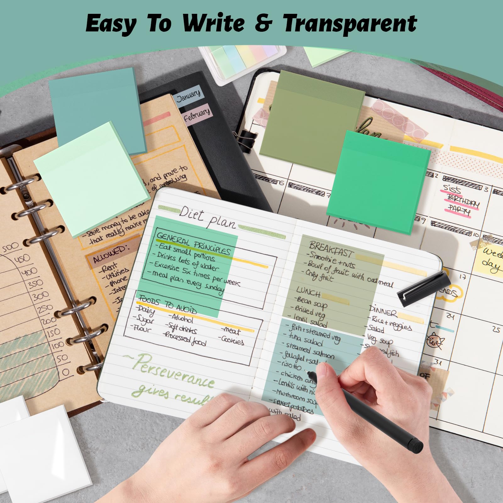 ‎SYMDROMIA – Lot de 800 feuilles de notes adhésives transparentes de 7,6 x 7,6 cm, notes adhésives transparentes avec blocs adhésifs transparents pour bureau, école, université, 800 feuilles