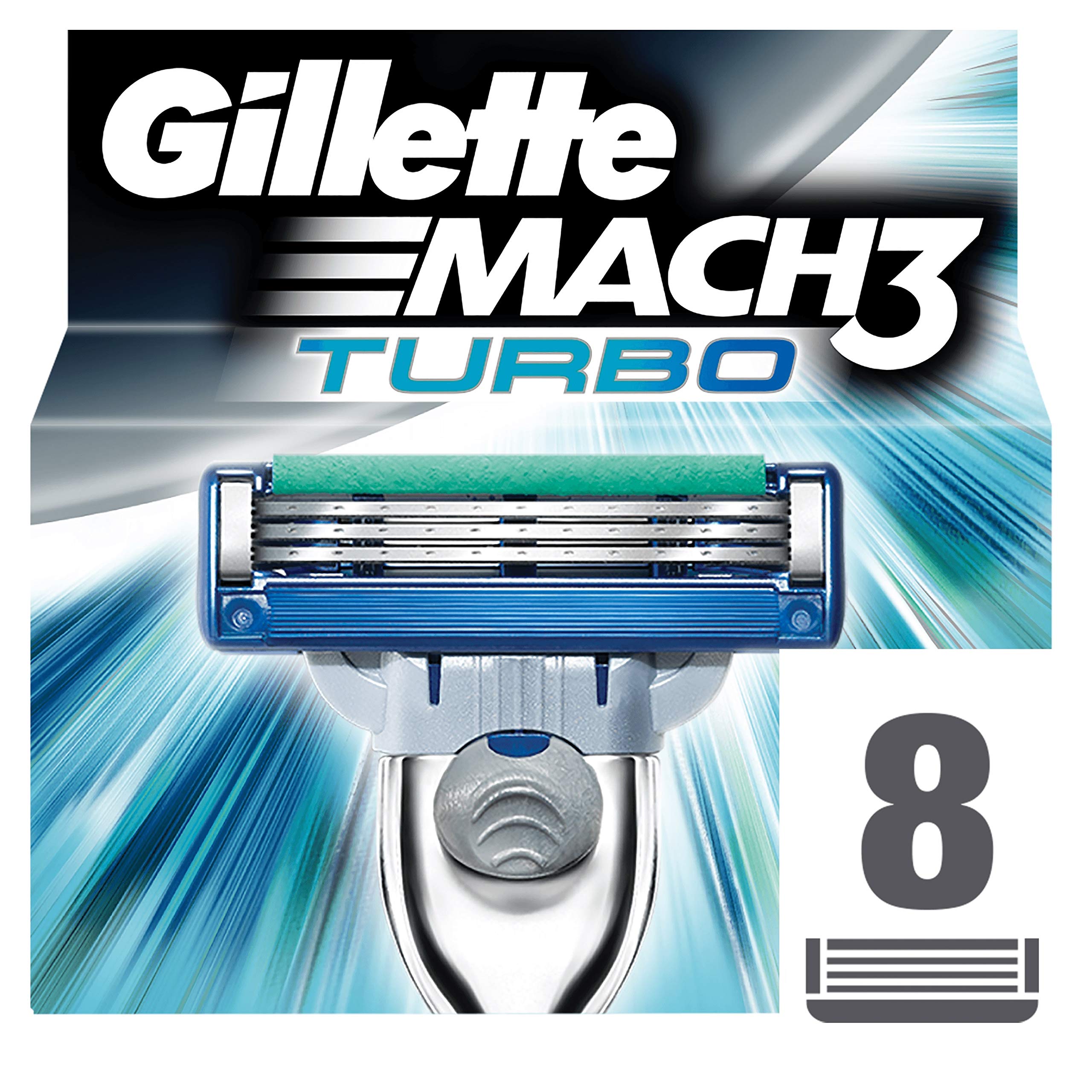 GilletteMach3 Turbo men's razor blade refills, 8 count