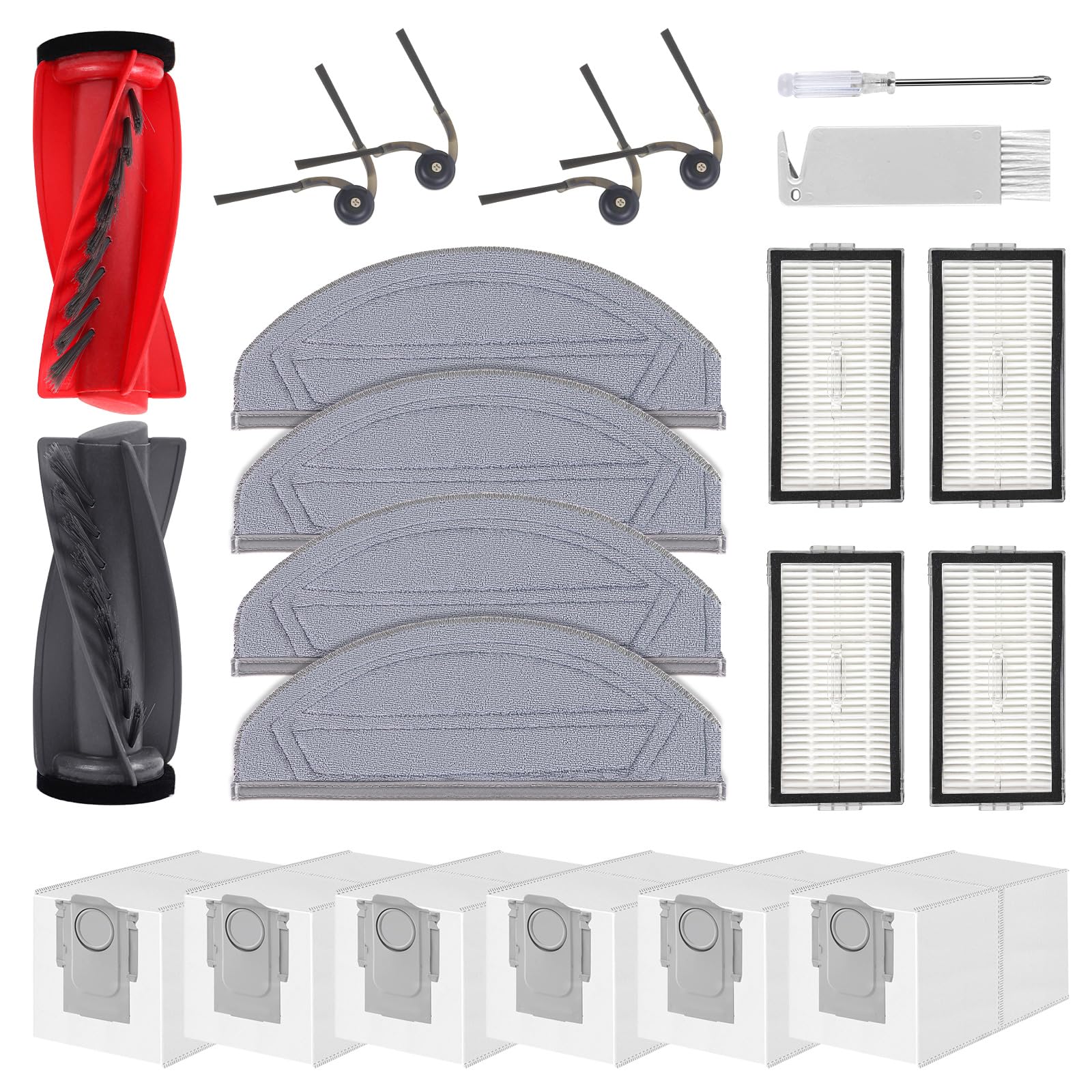 VIEWALL Zubehör,Staubbeutel,Wischtücher für Roborock Serie, Qrevo S5V,Qrevo Curv,Qrevo Curv S5X,Qrevo Edge,Qrevo Edge S5A,Saros 10R,Saros 20,Qrevo CurvX,Qrevo Curv 2 Pro/Prox Staubsauger