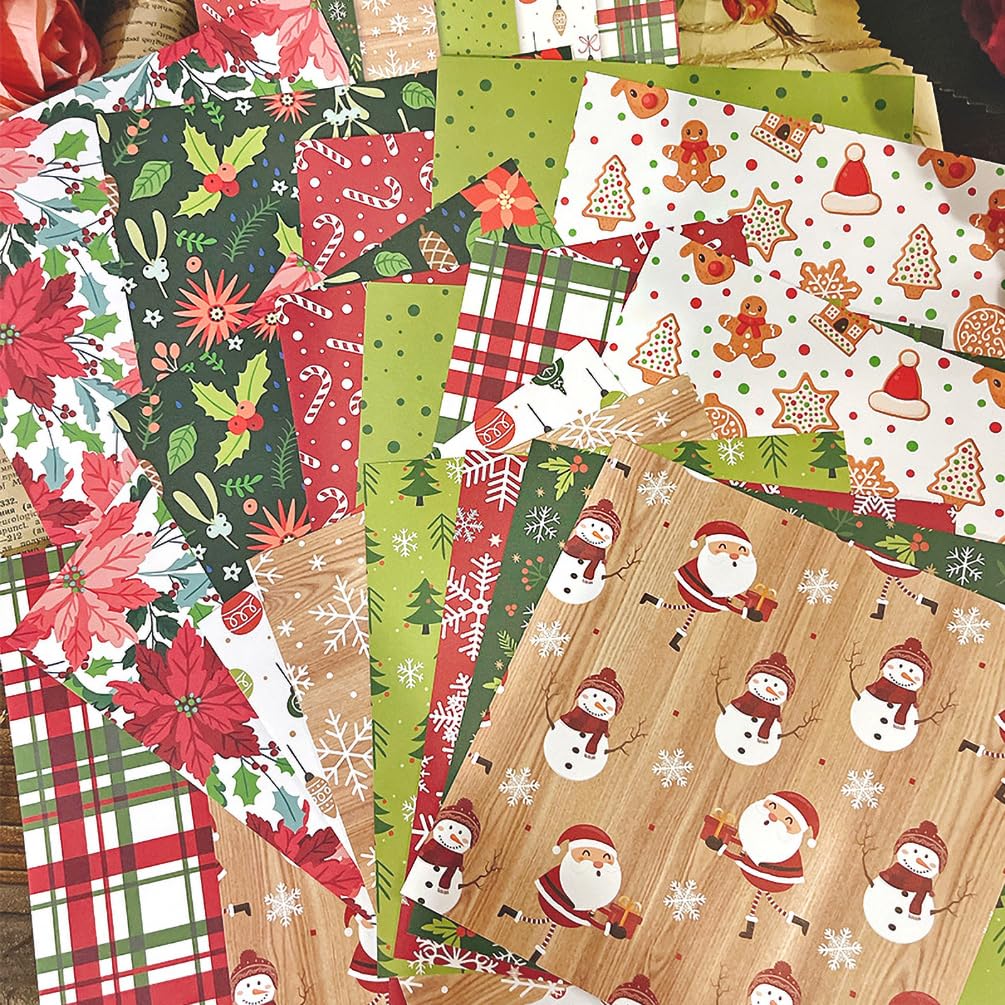 Papier do scrapbookingu, Blok papieru 6"x6" do tworzenia kartek, 48 arkuszy, tektura, jednostronny papier do wzorów, dekoracyjny papier do rękodzieła, zestaw świątecznych artykułów do scrapbookingu(Ch