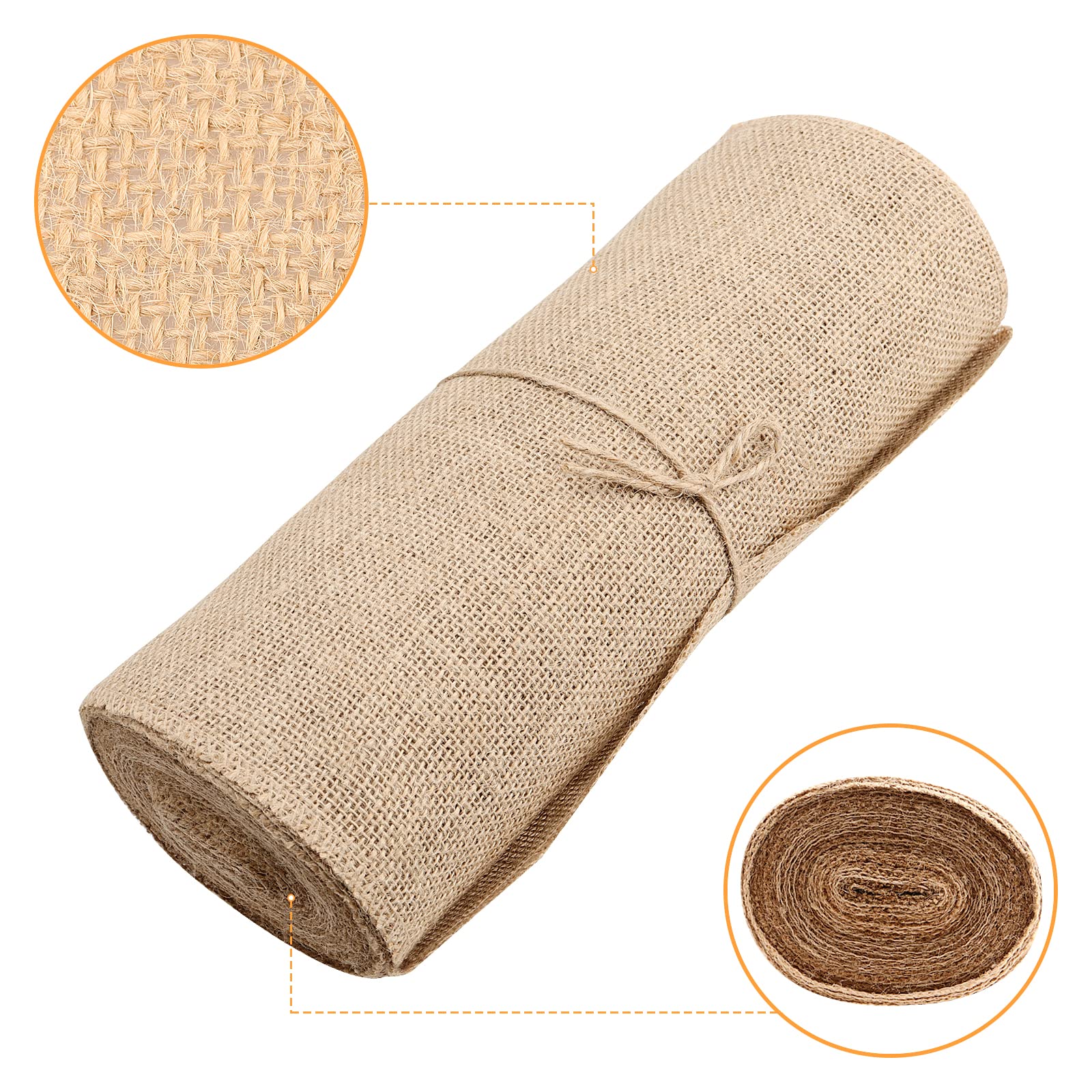 ZOENHOU 30CM x 10M Hessian Ribbon, Hessian Fabric Roll Natural Jute Burlap Ribbon Roll for Table Decoration Party, Craft - Image 3