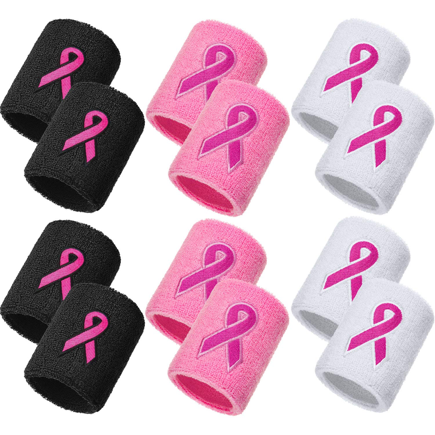 Bememo 12 Pack Breast Cancer Awareness Wristbands Bulk Pink Ribbon