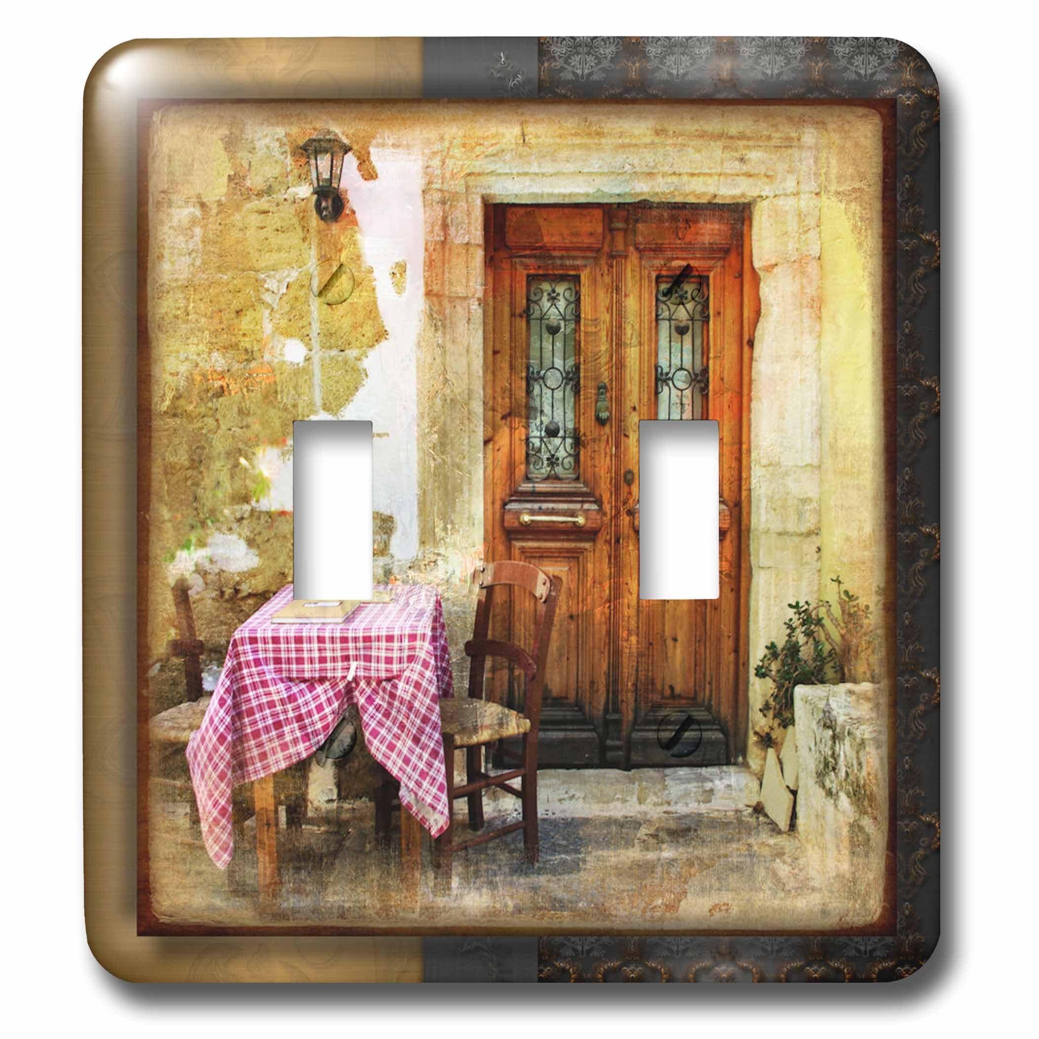 Cafetería griega interruptor de palanca multicolor 3dRose lsp_31502_2 para decorar cocinas