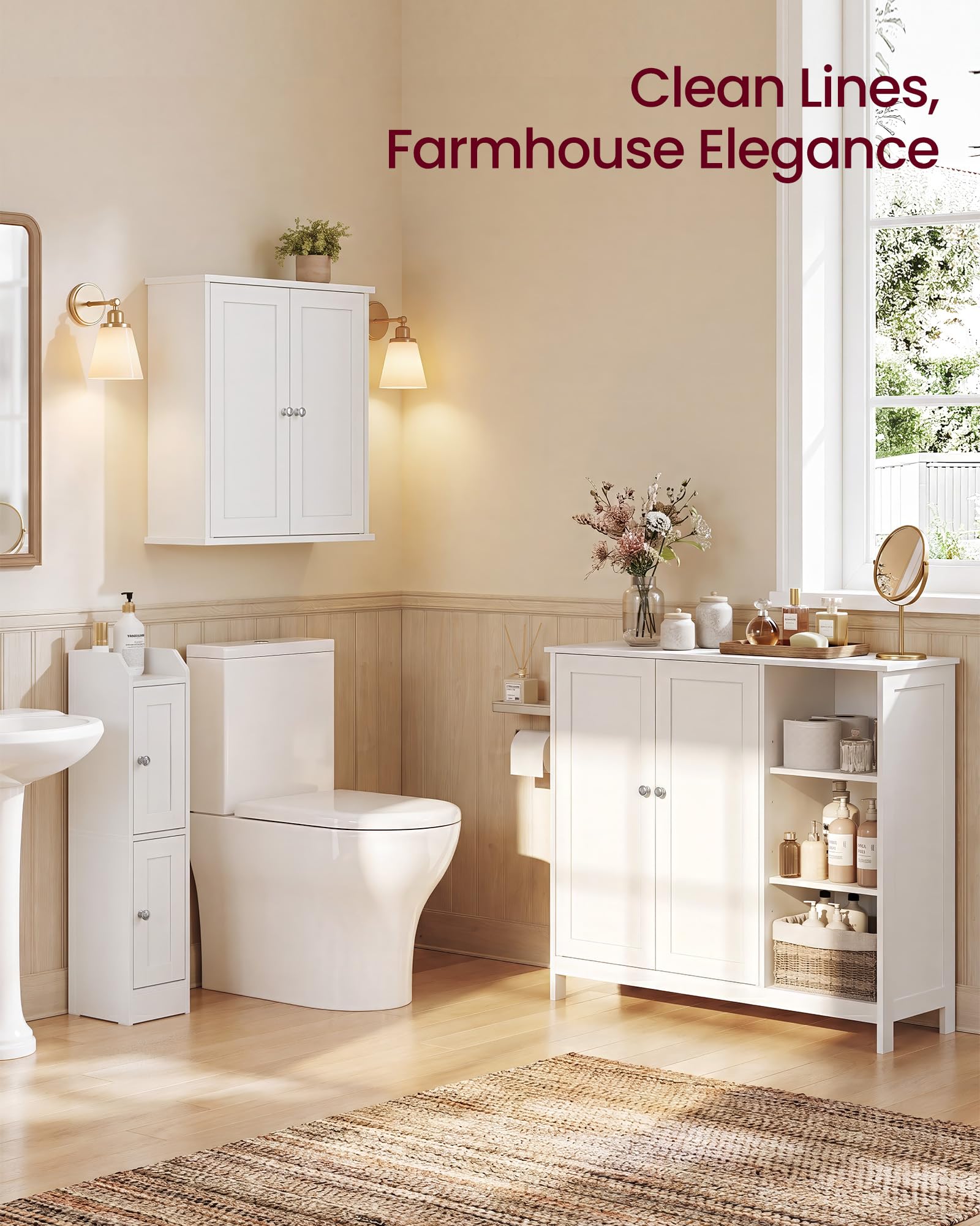 Best Bathroom Cabinets in 2026: 5 Humidity-Proof Picks 1 VASAGLEbySONGMICSHOME VASAGLE Siren Collection - Bathroom Wall Cabinet, Hanging — product photo