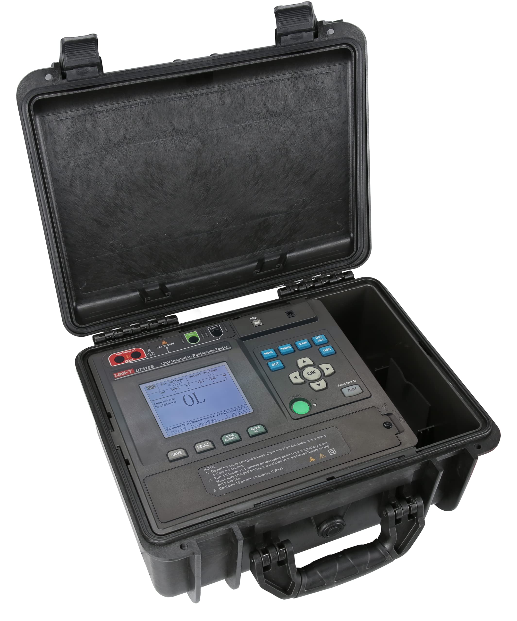 UNI-T UT516B High Voltage 12kV Insulation Resistance Tester Data Storage English panel Special for electrical measurement