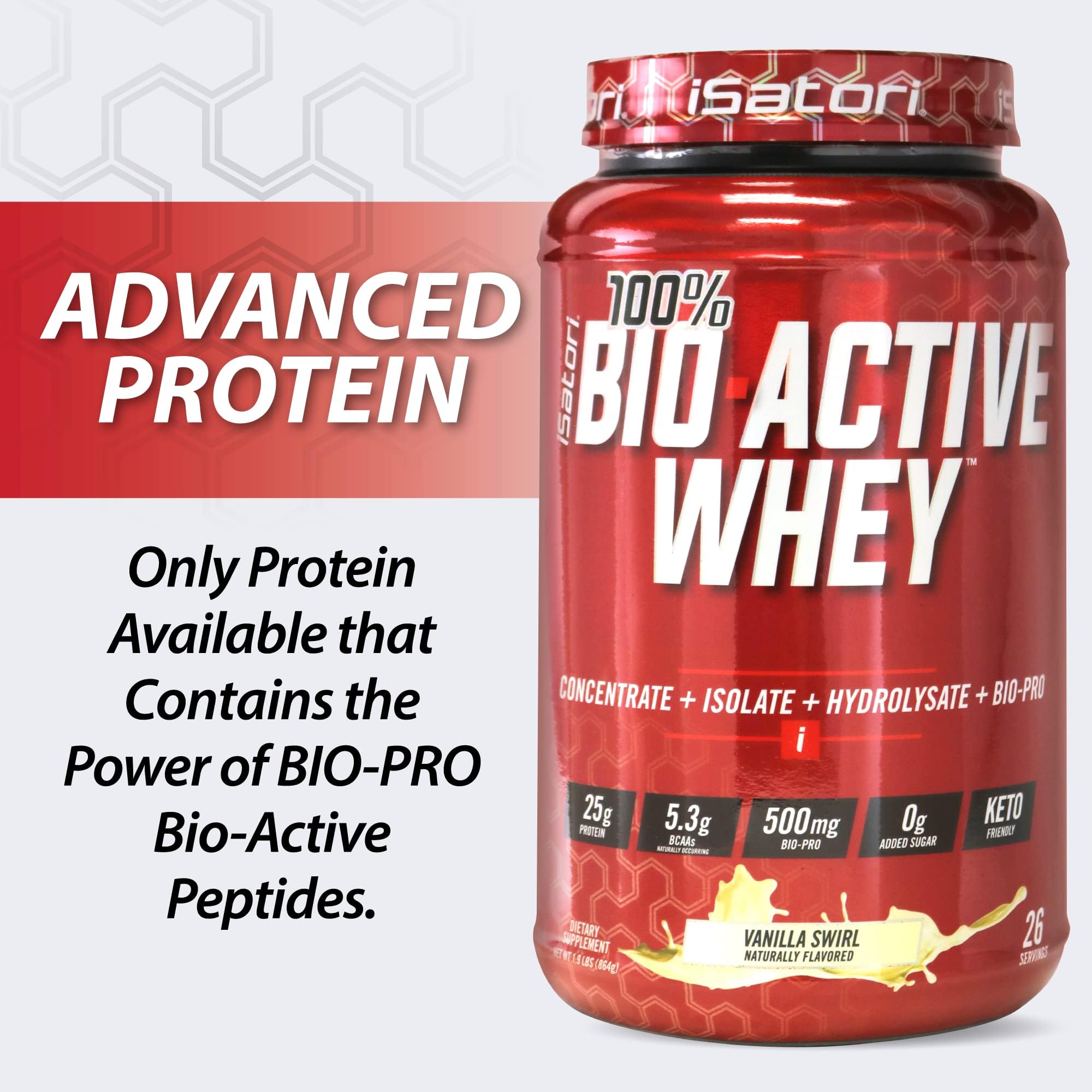 iSatori 100% Bio-Active Whey Protein Vanilla Flavor - 26 Servings — Amazon image 7