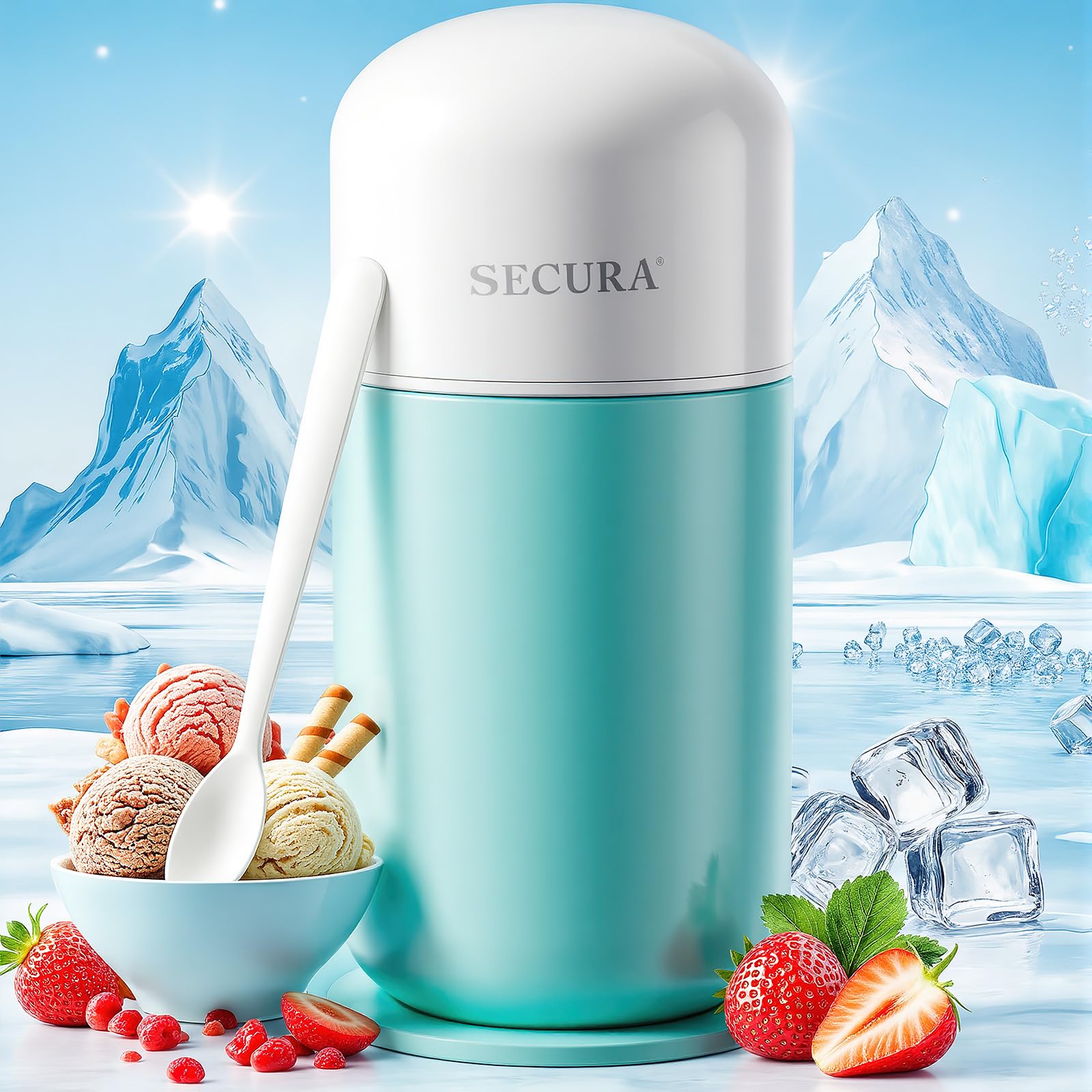 Secura Mini Ice Cream Maker for Gelato Sorbet Frozen Yogurt 0 4QT Automatic Electronic Gelato Maker with Mixing
