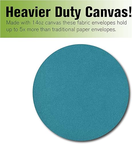 Vista 3 de BankSupplies Sobres de lona para interoficina, 14 onzas – 14 pulgadas de ancho x 11 pulgadas de alto – Verde azulado – Bolsa de tránsito – Bolsa