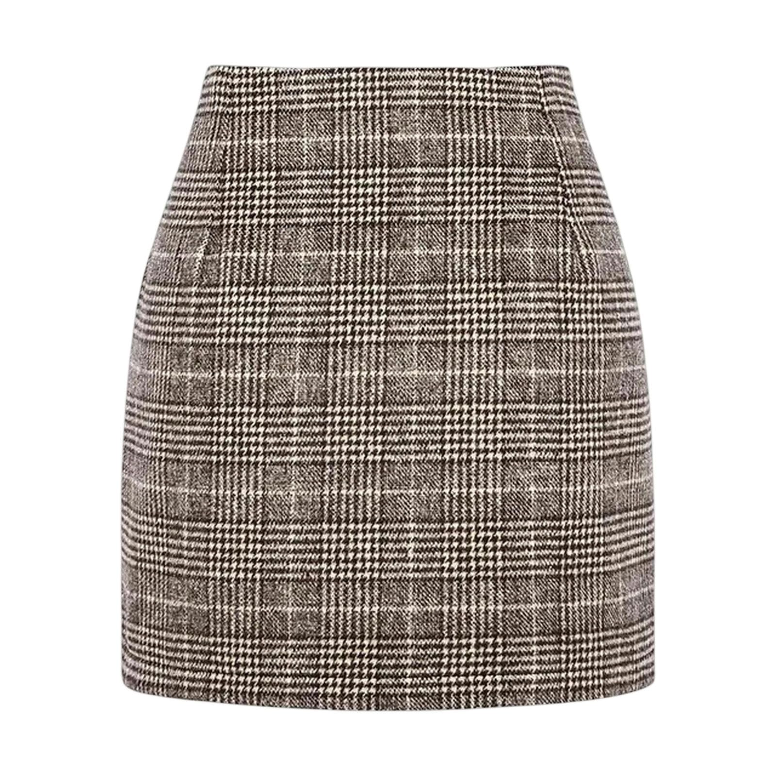 Spódnice Damskie Mini Eleganckie Spódnice Kobiety Lato Plaid High Winst Hip Wrap Spódnica Kobiet Biuro Moda Jesień