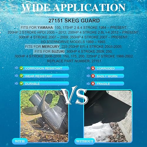 Miniatura 2 de 27151 Skeg Guard Fix Damaged Skeg Guard Fix Damaged Skeg Fit for Yamaha 150-175HP 24 Stroke  200HP 2 Stroke HPDI 200 VMAX  200HP 4 Stroke 2.8L I-4