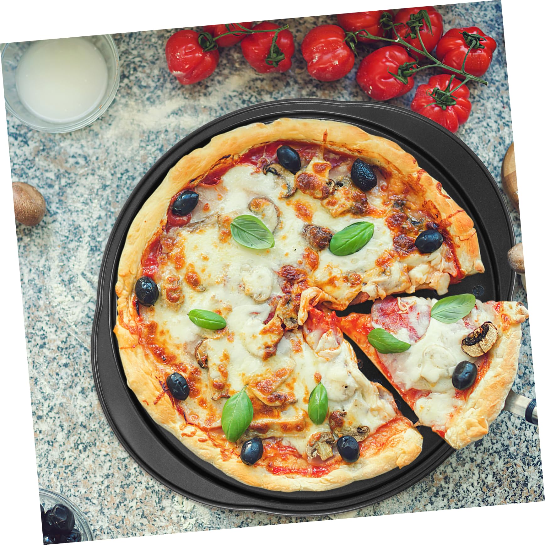 4piezas Bandejas Para Pizza Perforadas Con Acero Al Trapeadores Para Horno Utensilios De Cocina Antiadherentes Para Hornear Pizza