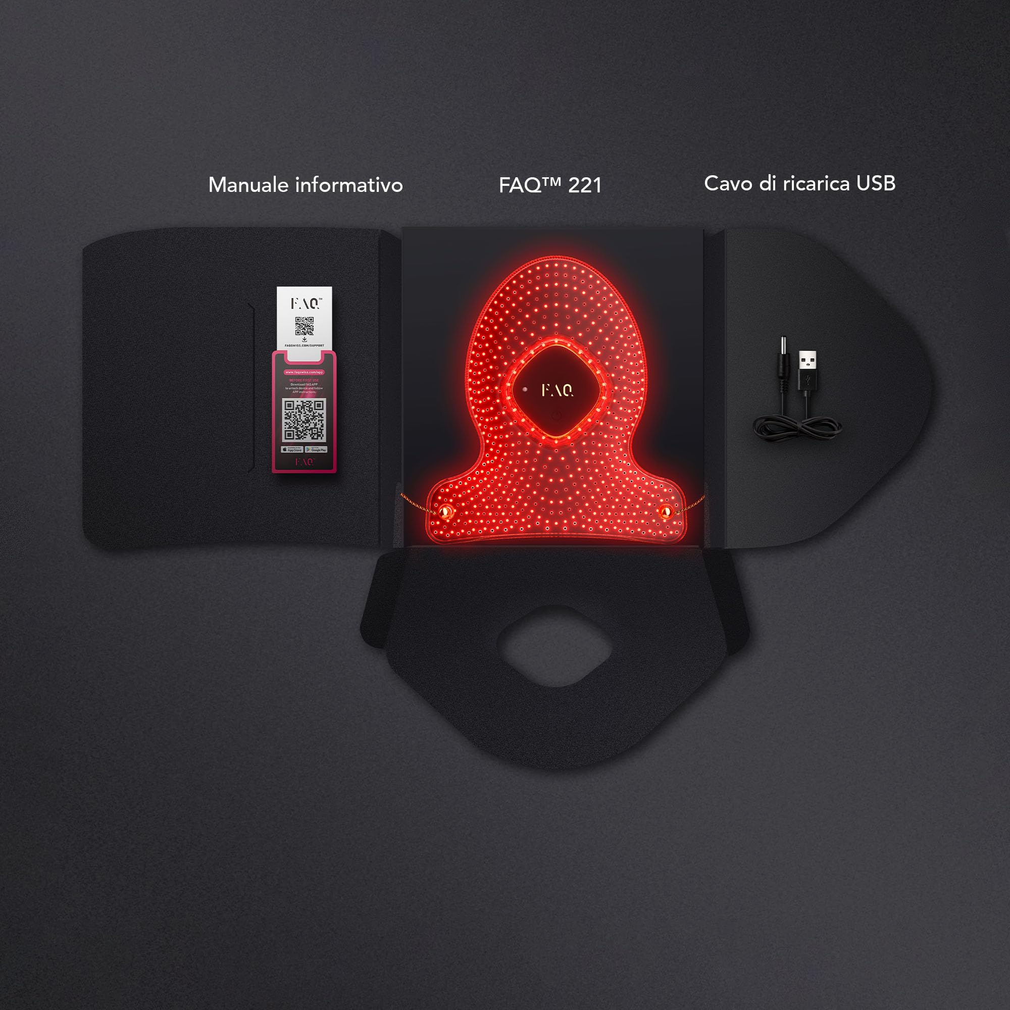 FAQ 221 Maschera mani anti-age LED NIR - Silicone Flexi-Fit per rughe