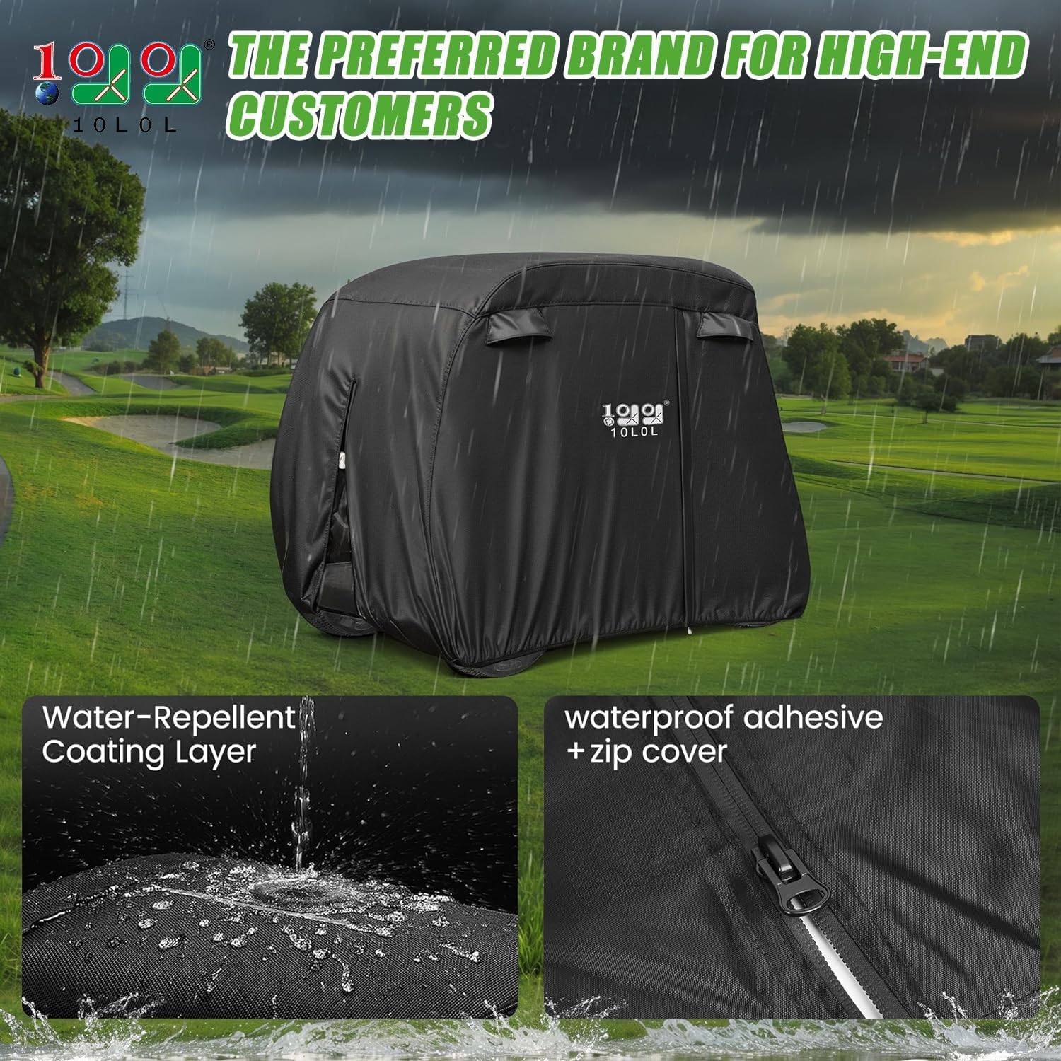 10L0L 4 Passenger Golf Buggy Cover Fits EZGO, Club Car, Yamaha - Image 2