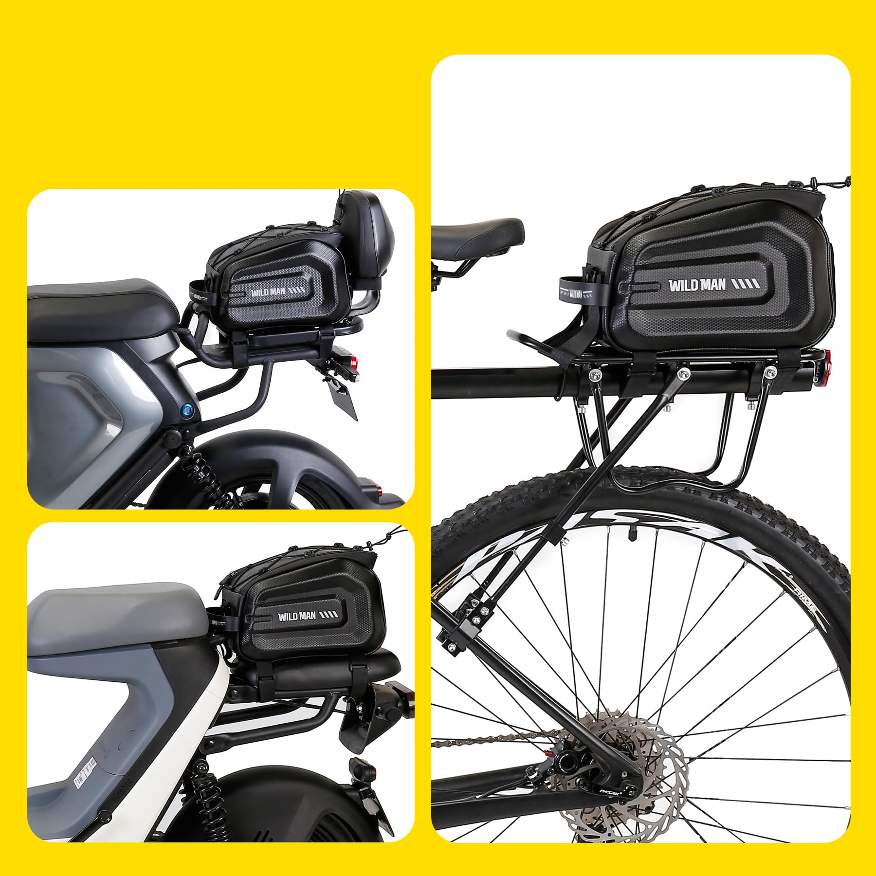 Amazon.com: WILD MAN 4L Bike Seat Bag Waterproof Hard Shell