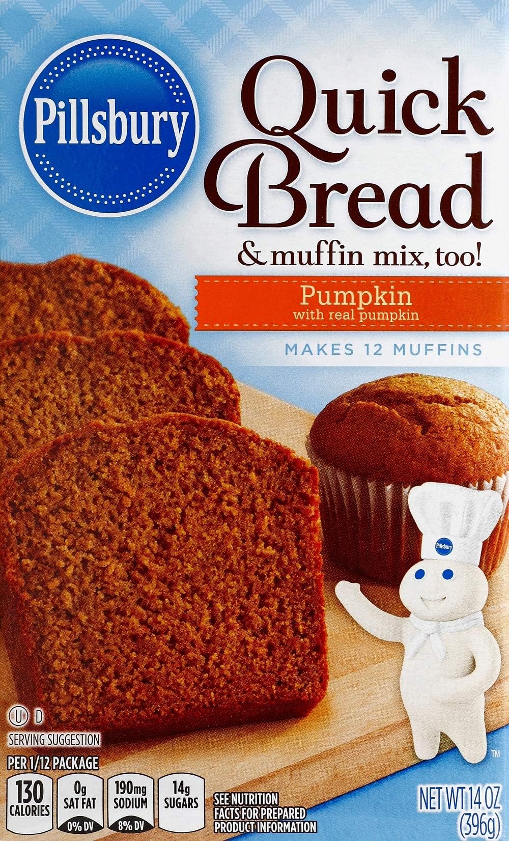 Pillsbury Quick Bread and Muffin Baking Mix, Pumpkin, 14-Ounce Boxes (Pack of 12)