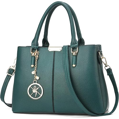 Purse and Handbags for Women, 3 Zip Compartments Tote Bag Designer Shoulder Purse Top Handle Satchel Bags