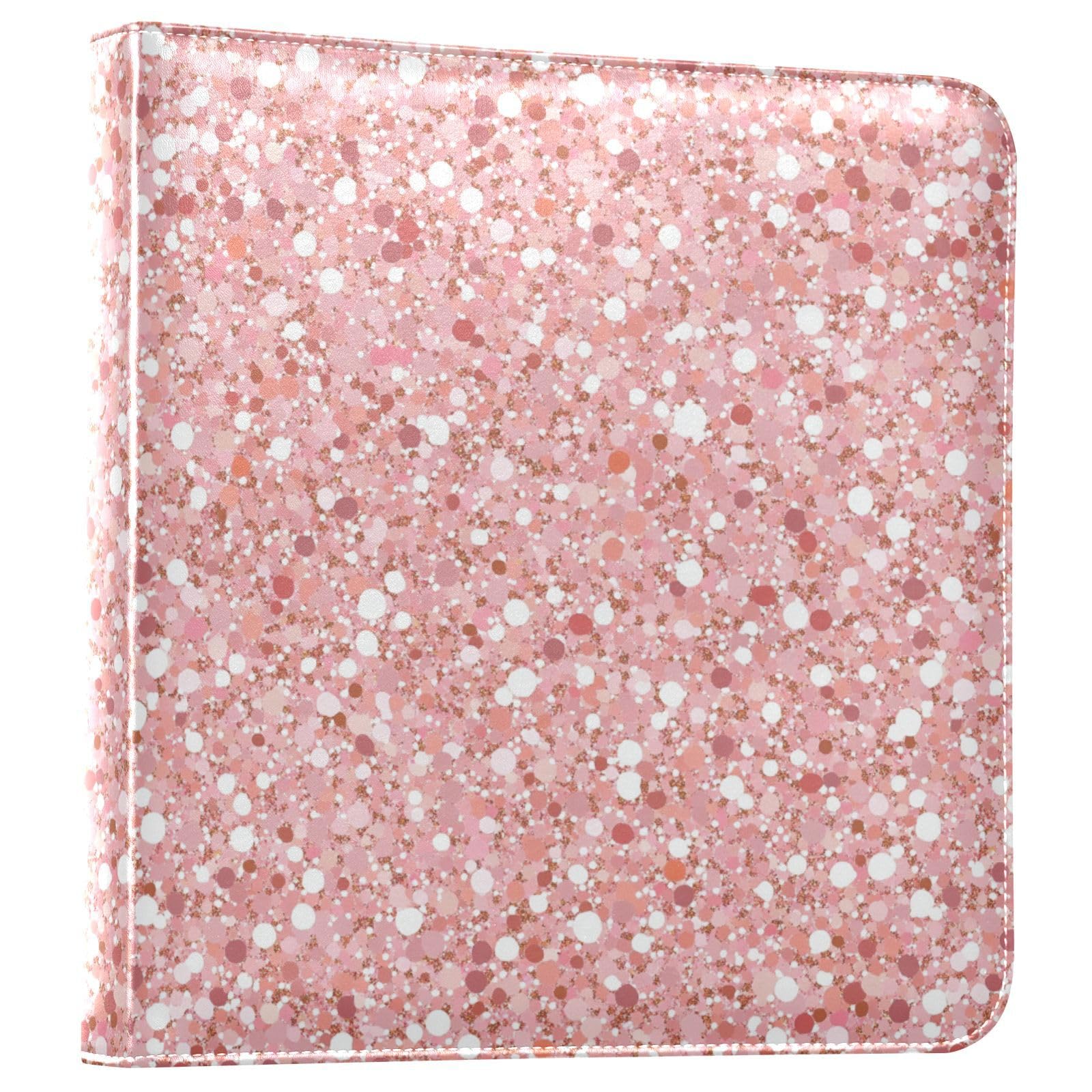 Familien-Fotoalbum, Roségold, Rosa, Glitzer, Fotobücher für alle Größen, selbstklebende Seiten, 10 x 15 cm, 12 x 17 cm, 15 x 20 cm