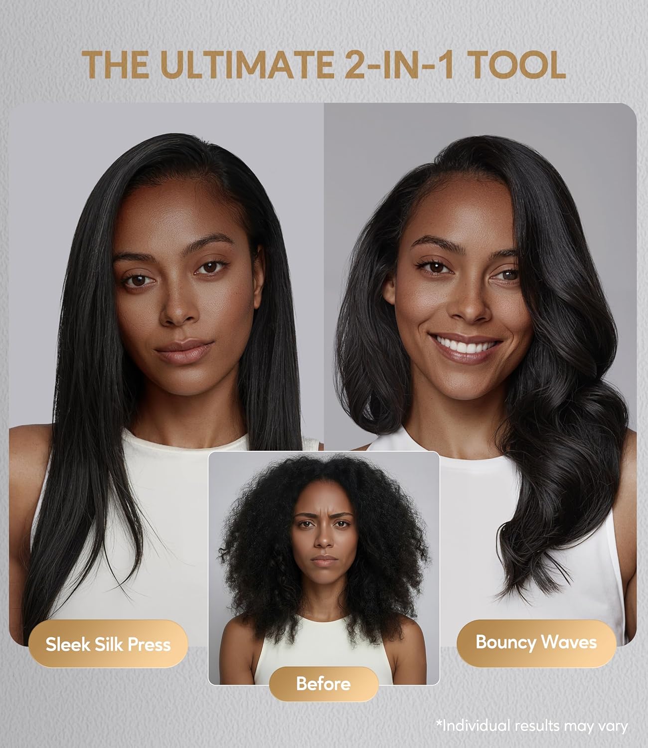 Terviiix Wide Plate Flat Iron Hair Straightener for Thick Hair - 1.75" Professional Ionic Ceramic Straightening Iron with Argan Oil & Keratin, 455F Silk Press for Black Natural Hair, Dual Voltage