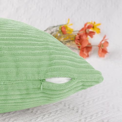 Miniatura 3 de uxcell Juego de 2 fundas de cojín de pana suave a rayas, estilo bohemio y a rayas, para decoración del hogar, sofá, silla y sala de estar, 18 x 18