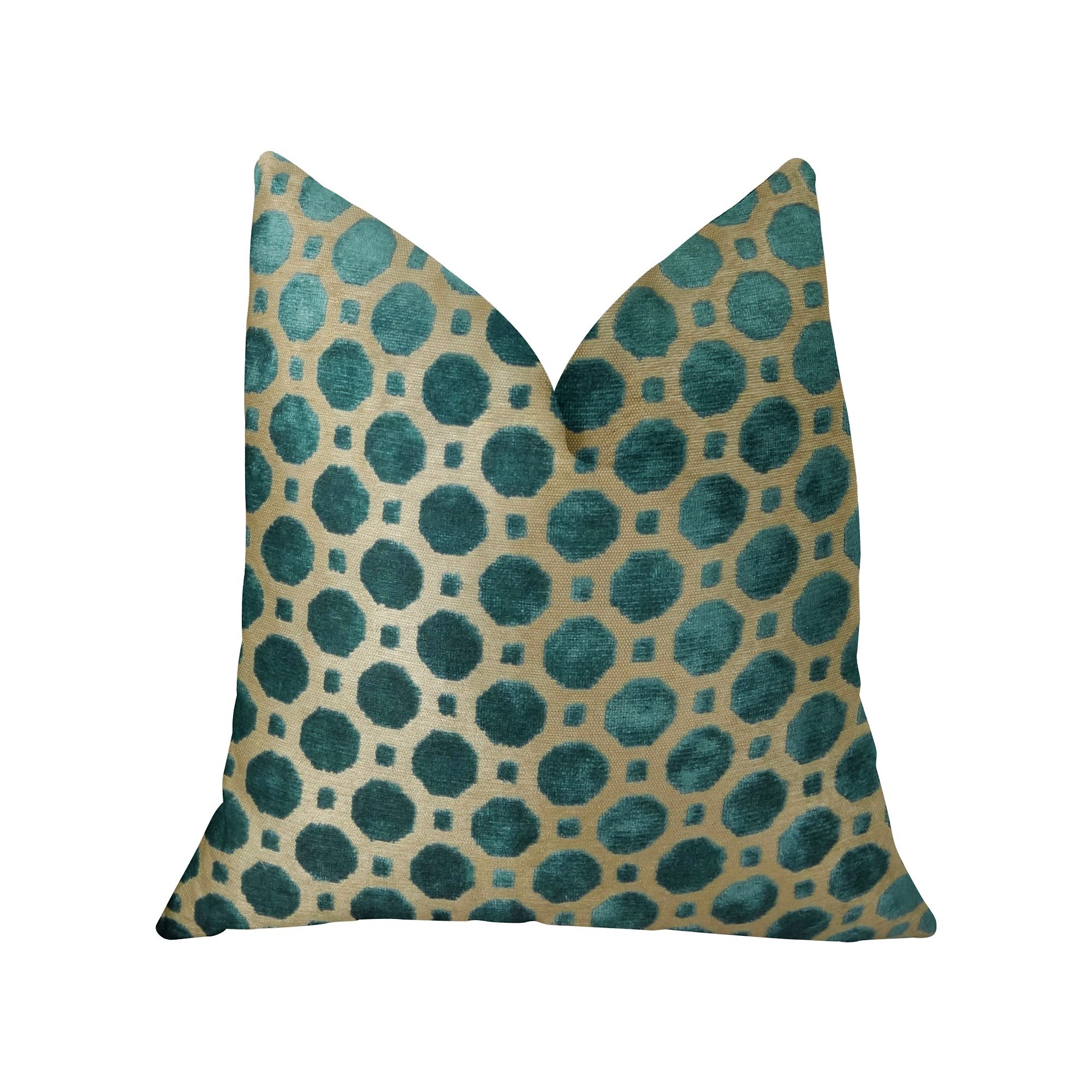 Plutus Brands Plutus Velvet Aquamarine Handmade Luxury Pillow 24 x 24